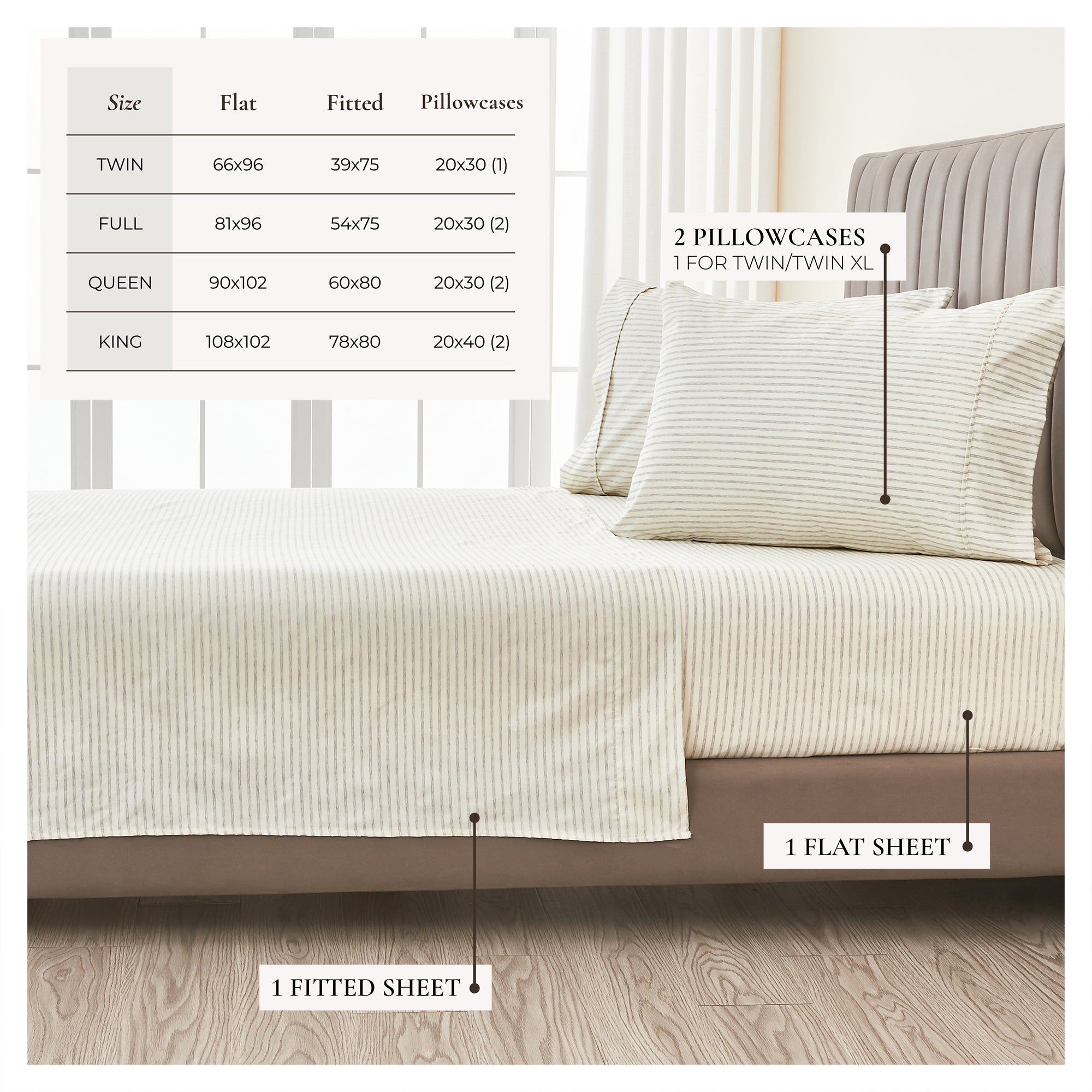 Striped Sheet Set - Evette Collection Great Bay Home