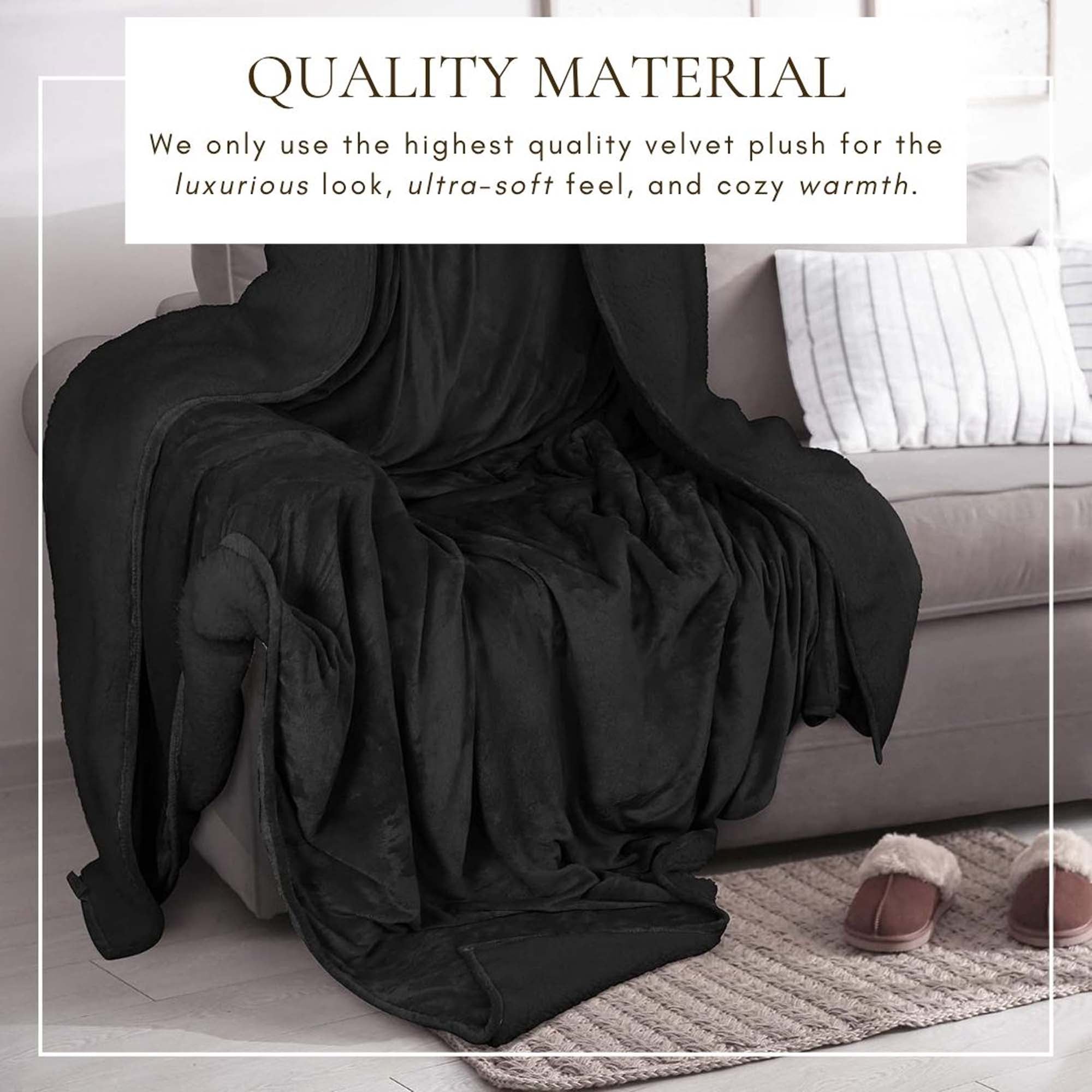 Velvet Plush Sherpa Bed Blanket - Sherpa Fleece Collection Great Bay Home