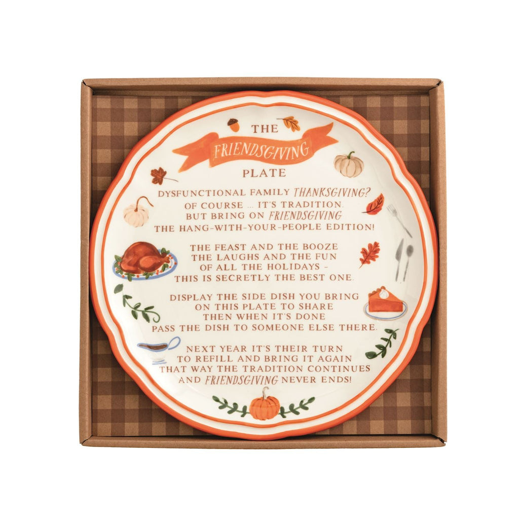 Friendsgiving Poem Ceramic Plate Rust & Cinder