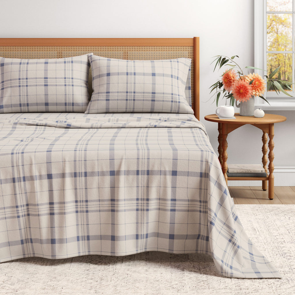 Turkish Cotton Flannel Sheet Set - Plaid & Stripe Collection Great Bay Home