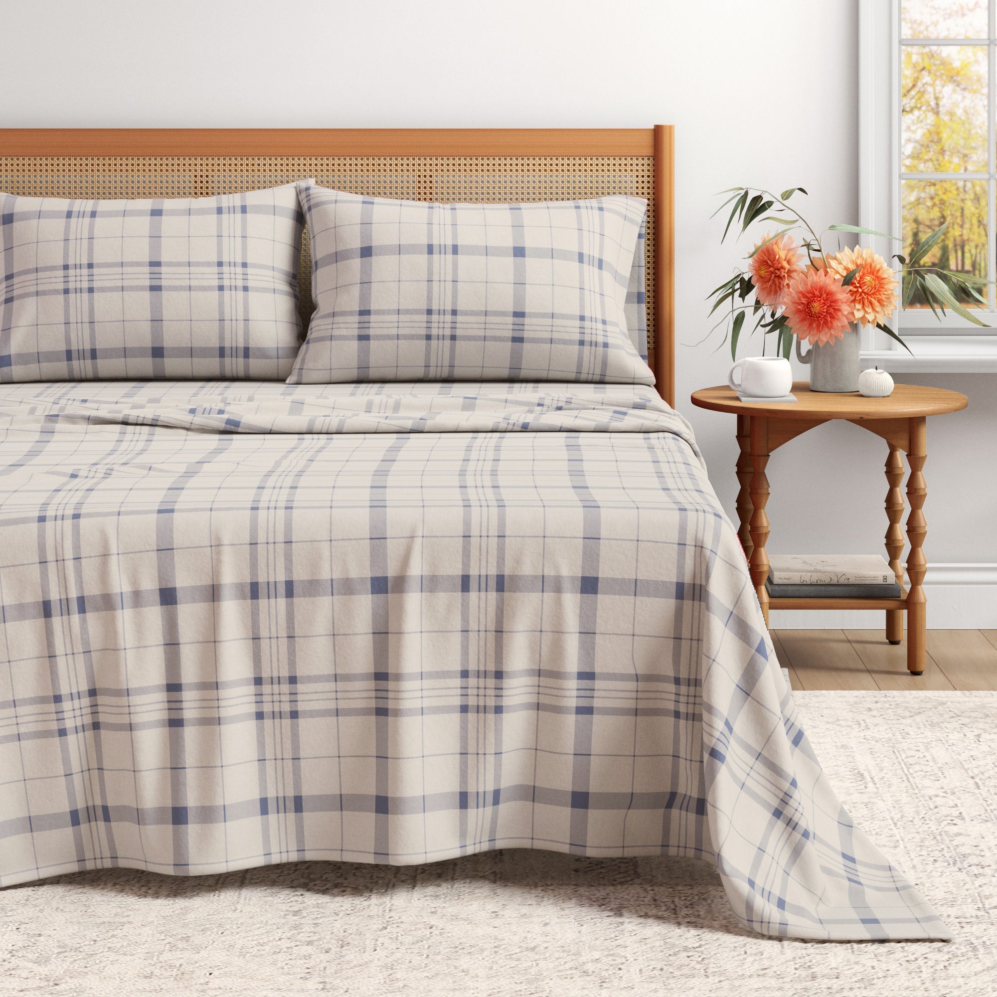 Turkish Cotton Flannel Sheet Set - Plaid & Stripe Collection Great Bay Home