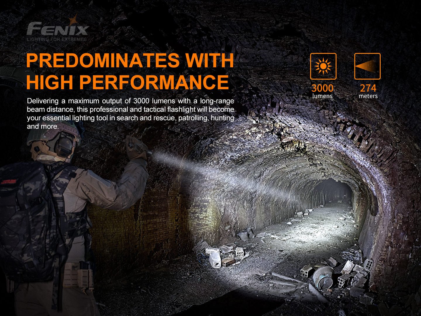 Fenix PD36 TAC Tactical Flashlight - 3000 Lumens Fenix Store