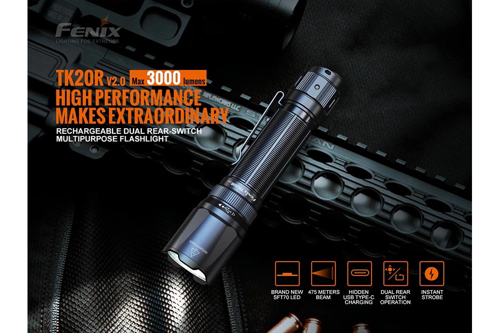Fenix TK20R V2.0 Rechargeable Flashlight | 3000 lumens Fenix Store