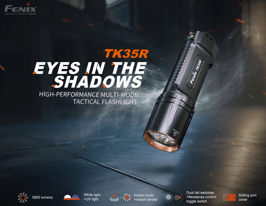 Fenix TK35R UV Light Rechargeable High-Performance Tactical Flashlight Fenix Store