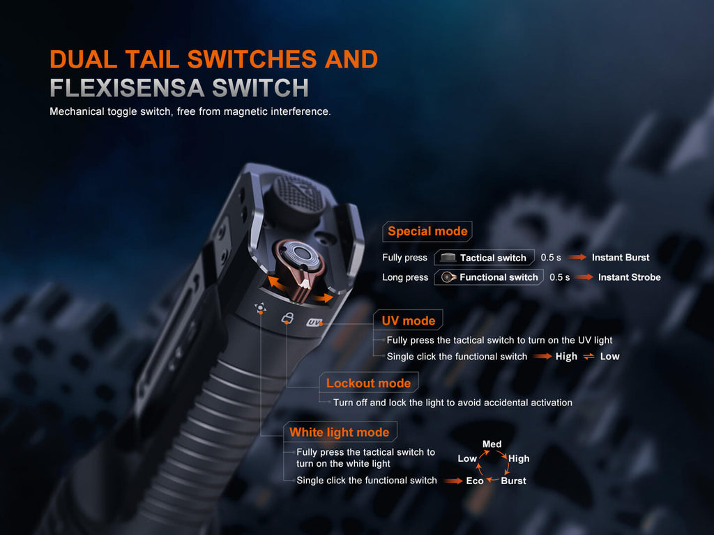 Fenix TK35R UV Light Rechargeable High-Performance Tactical Flashlight Fenix Store