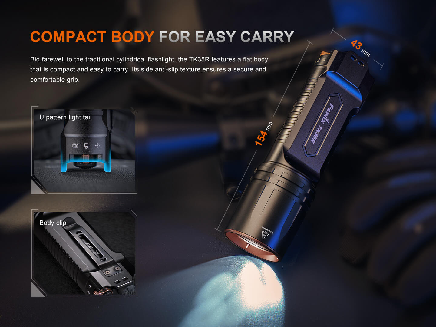 Fenix TK35R UV Light Rechargeable High-Performance Tactical Flashlight Fenix Store