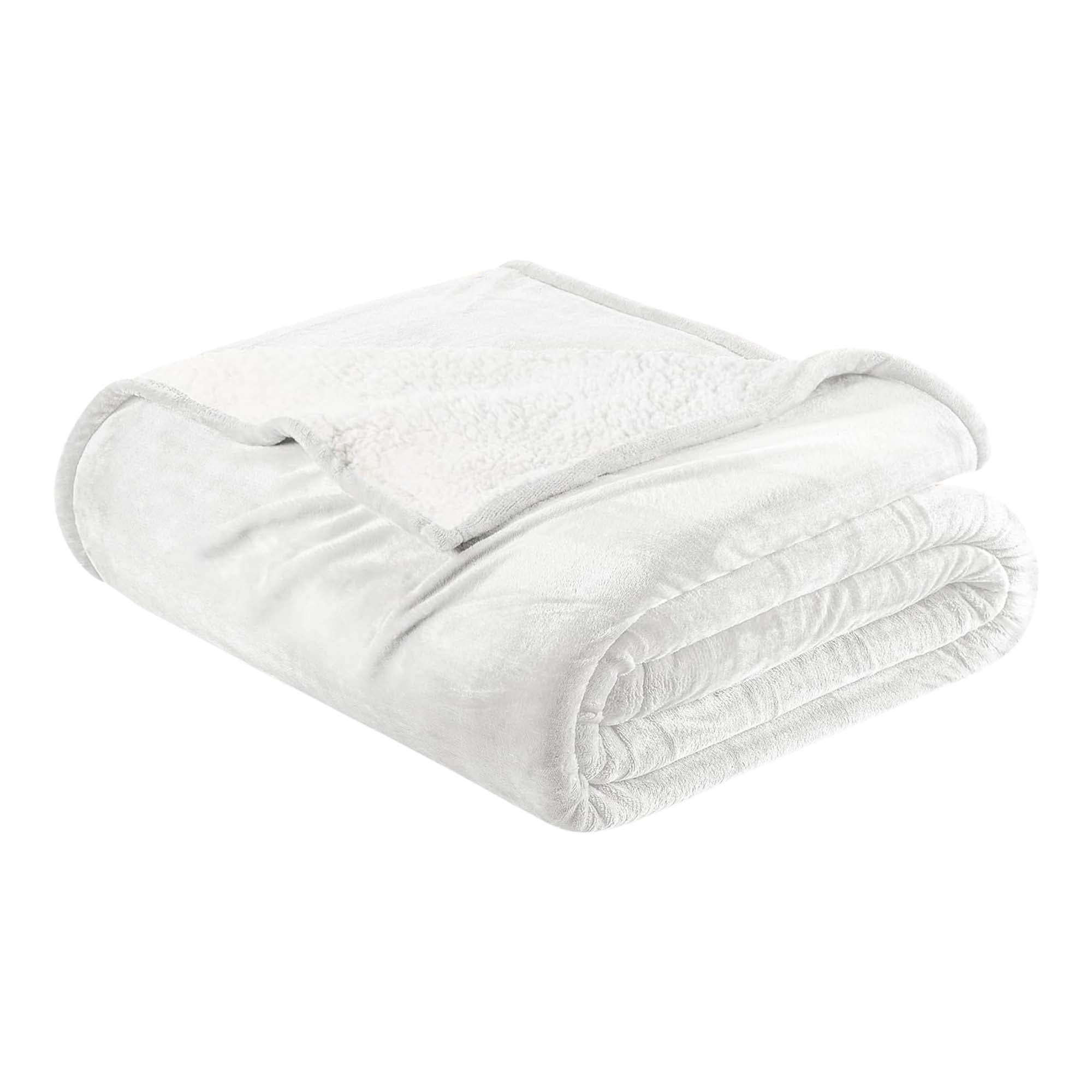 Velvet Plush Sherpa Bed Blanket - Sherpa Fleece Collection Great Bay Home