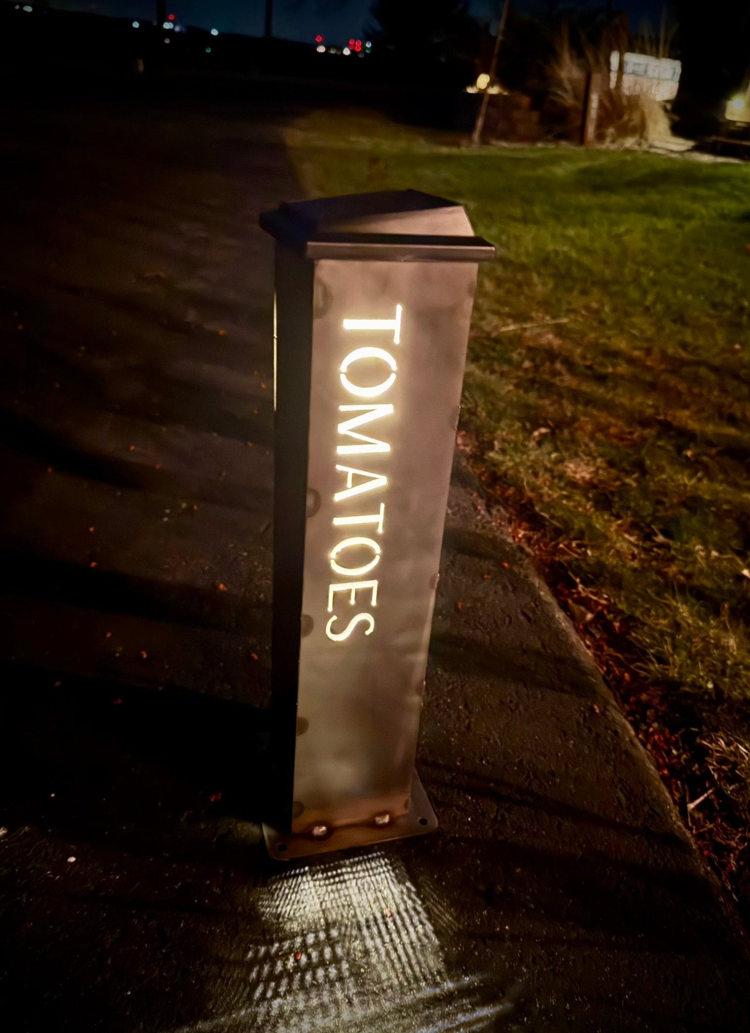 Garden Glow Solar Pillar Light - Steel - Garden Labels Northern Forge, LLC