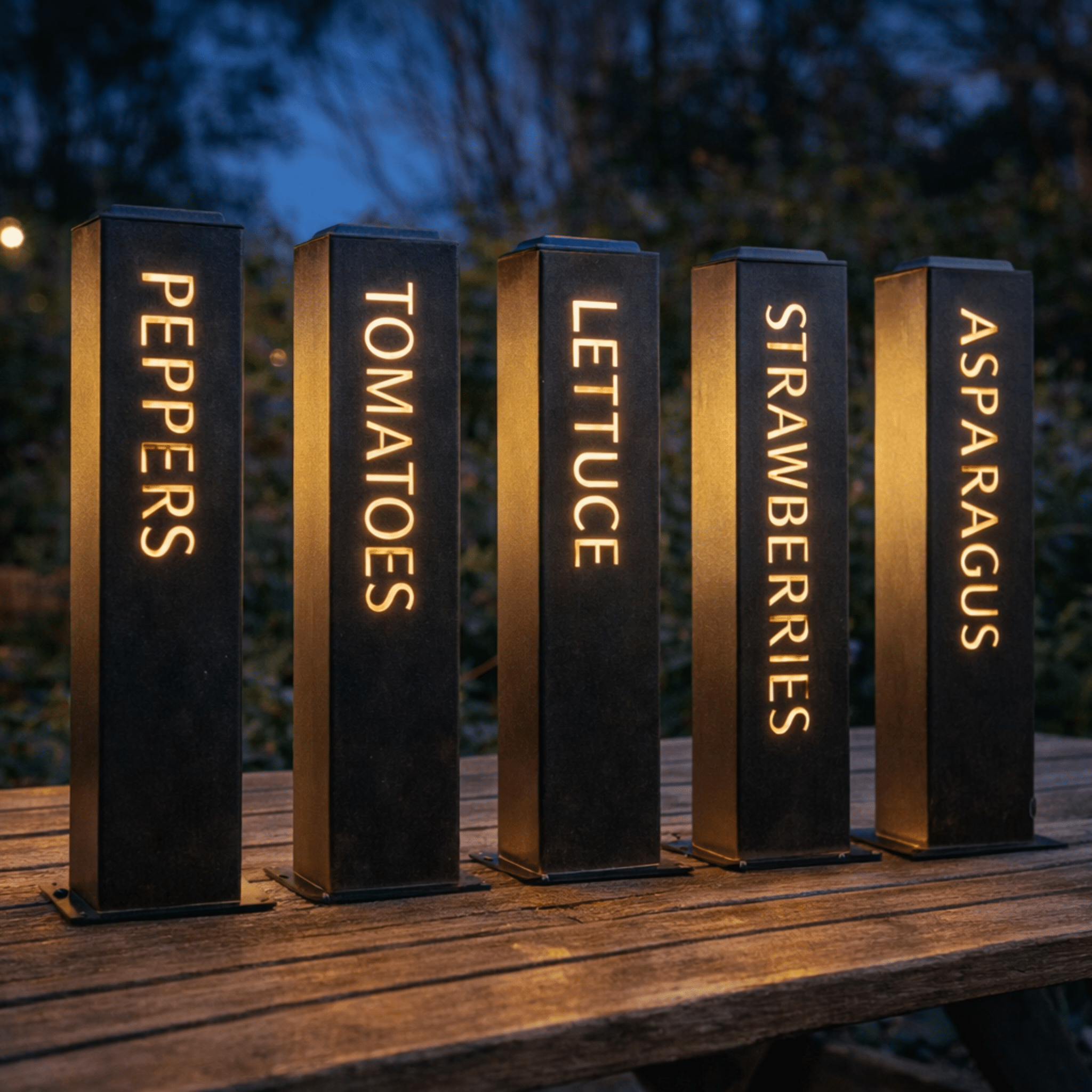 Garden Glow Solar Pillar Light - Steel - Garden Labels Northern Forge, LLC