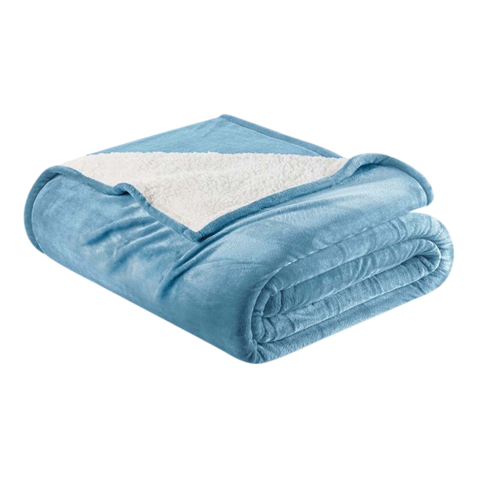 Velvet Plush Sherpa Bed Blanket - Sherpa Fleece Collection Great Bay Home