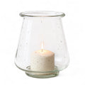 Speckled Bubble Glass Hurricane Vase Rust & Cinder