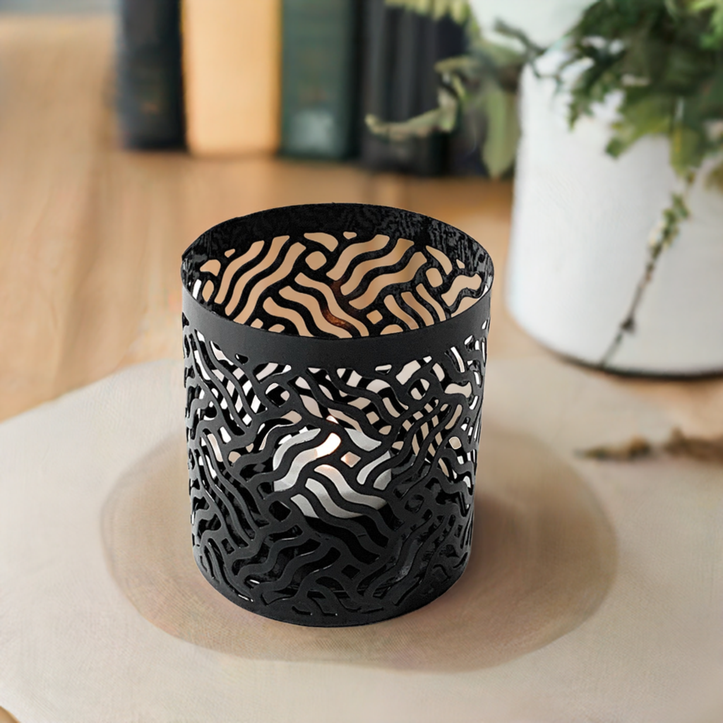 Votive Candle Holders Set of 2 Black Vibhsa