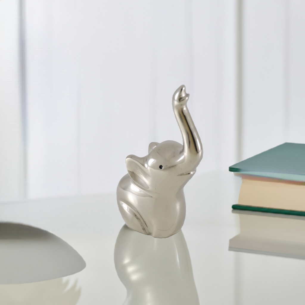 Elephant Ring Holder (4", Silver Finish) Vibhsa
