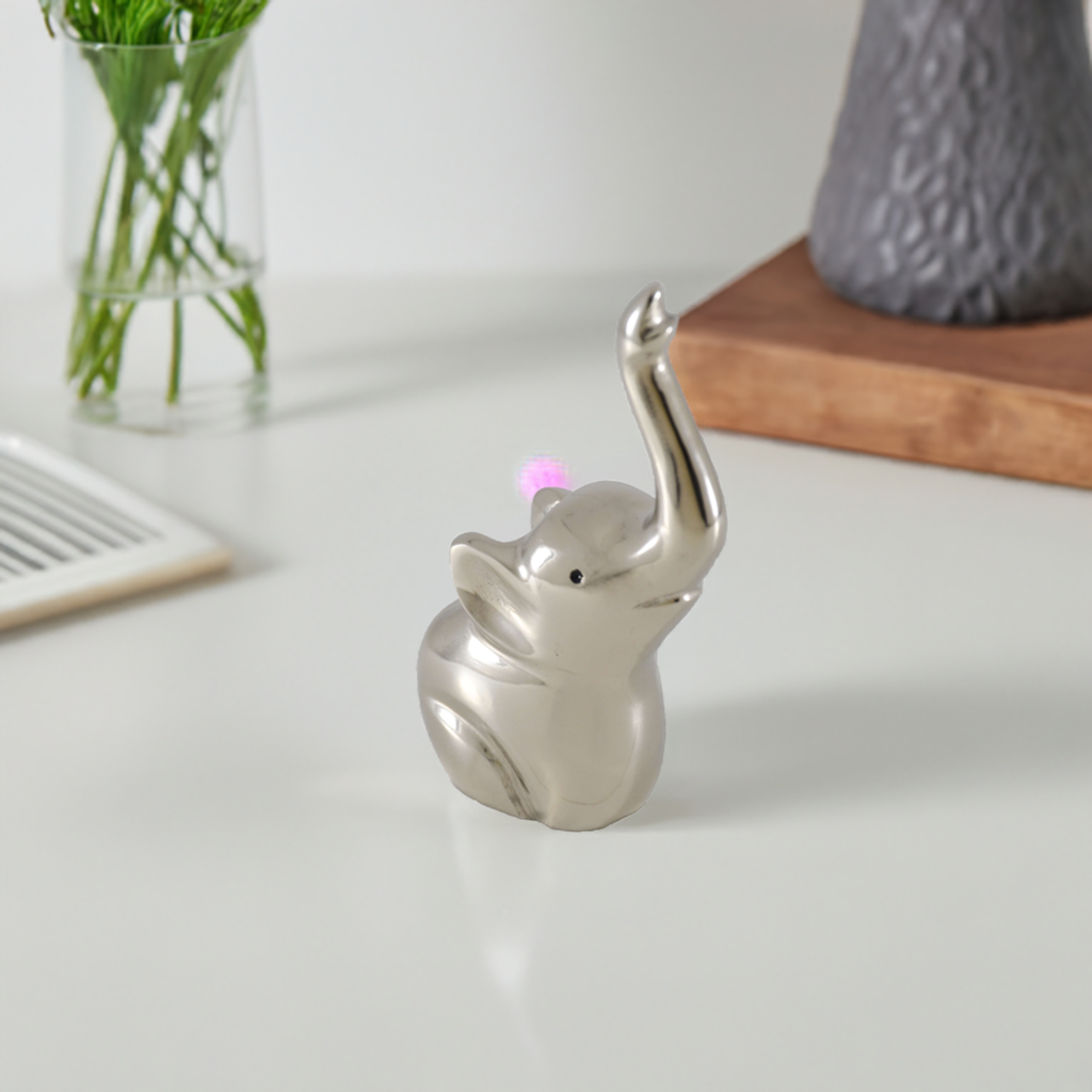 Elephant Ring Holder (4", Silver Finish) Vibhsa