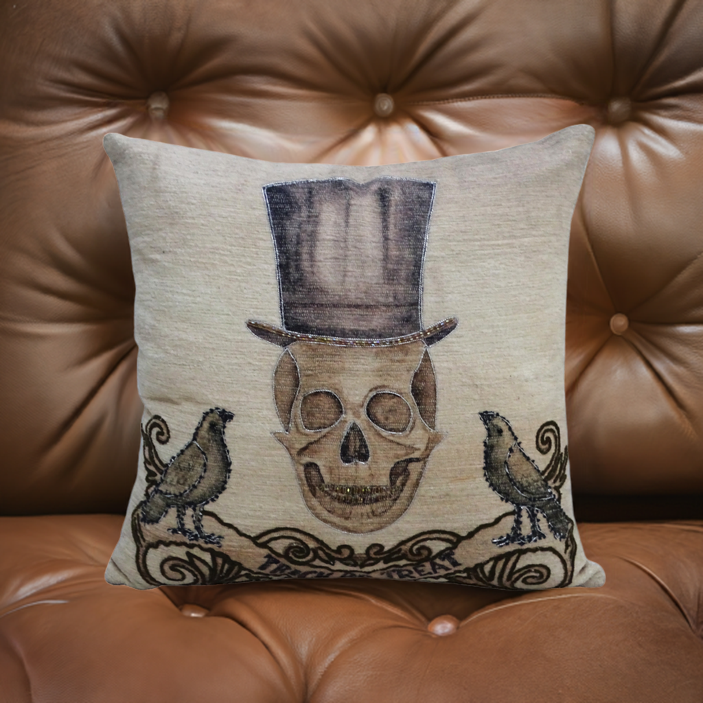 20" x 20" Halloween Embroidred Throw Pillow Vibhsa