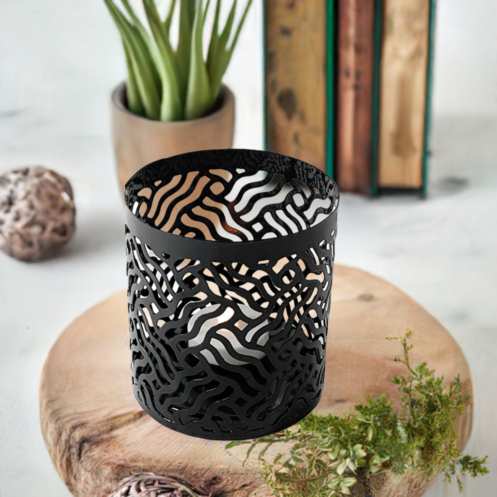 Votive Candle Holders Set of 2 Black Vibhsa