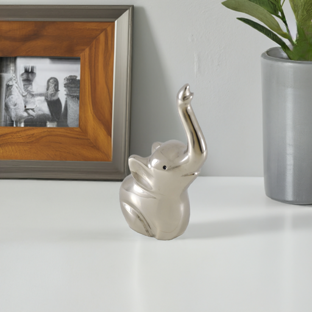 Elephant Ring Holder (4", Silver Finish) Vibhsa