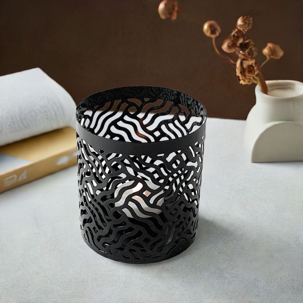 Votive Candle Holders Set of 2 Black Vibhsa