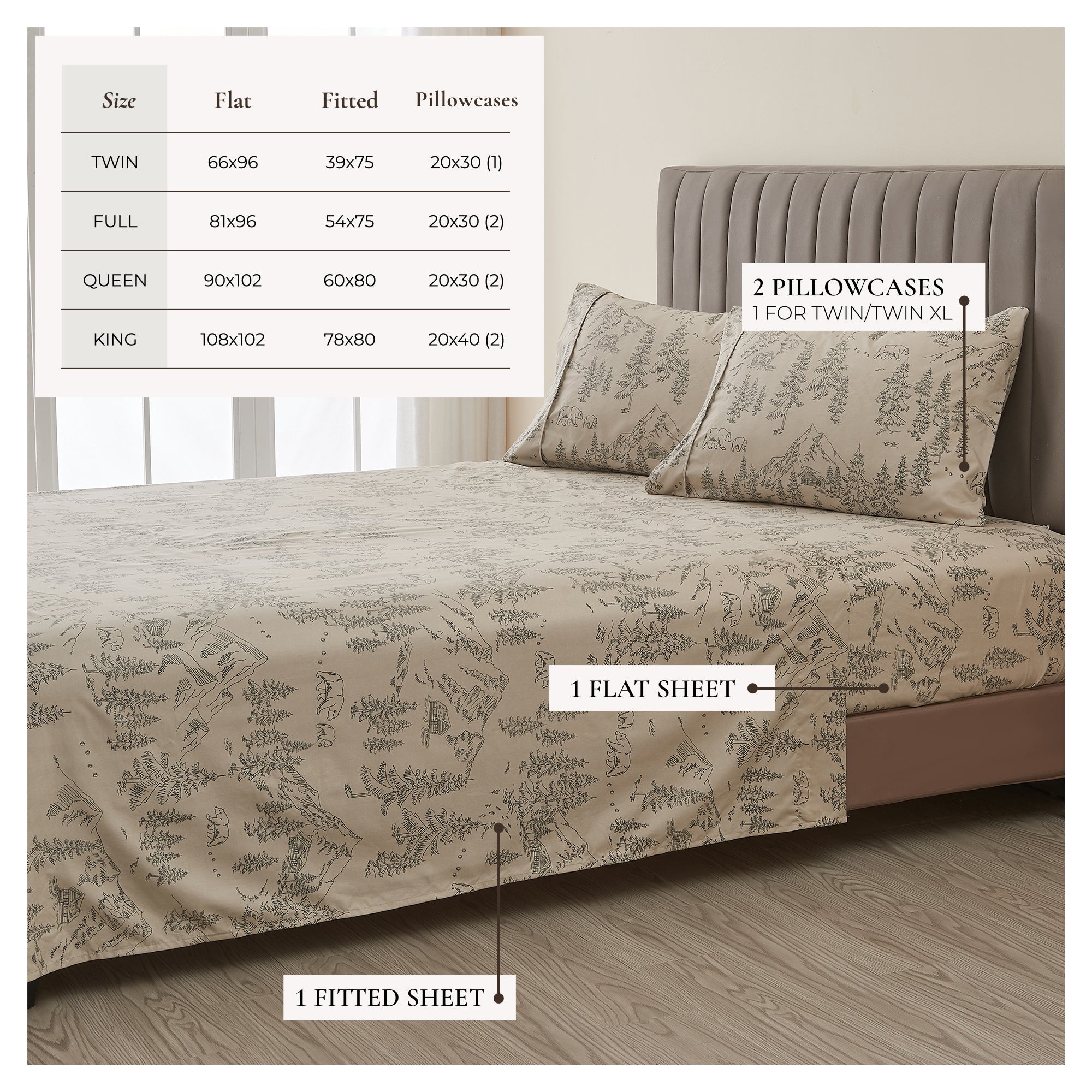 Lodge Printed Sheet Set - Mountain Ridge Collection Great Bay Home