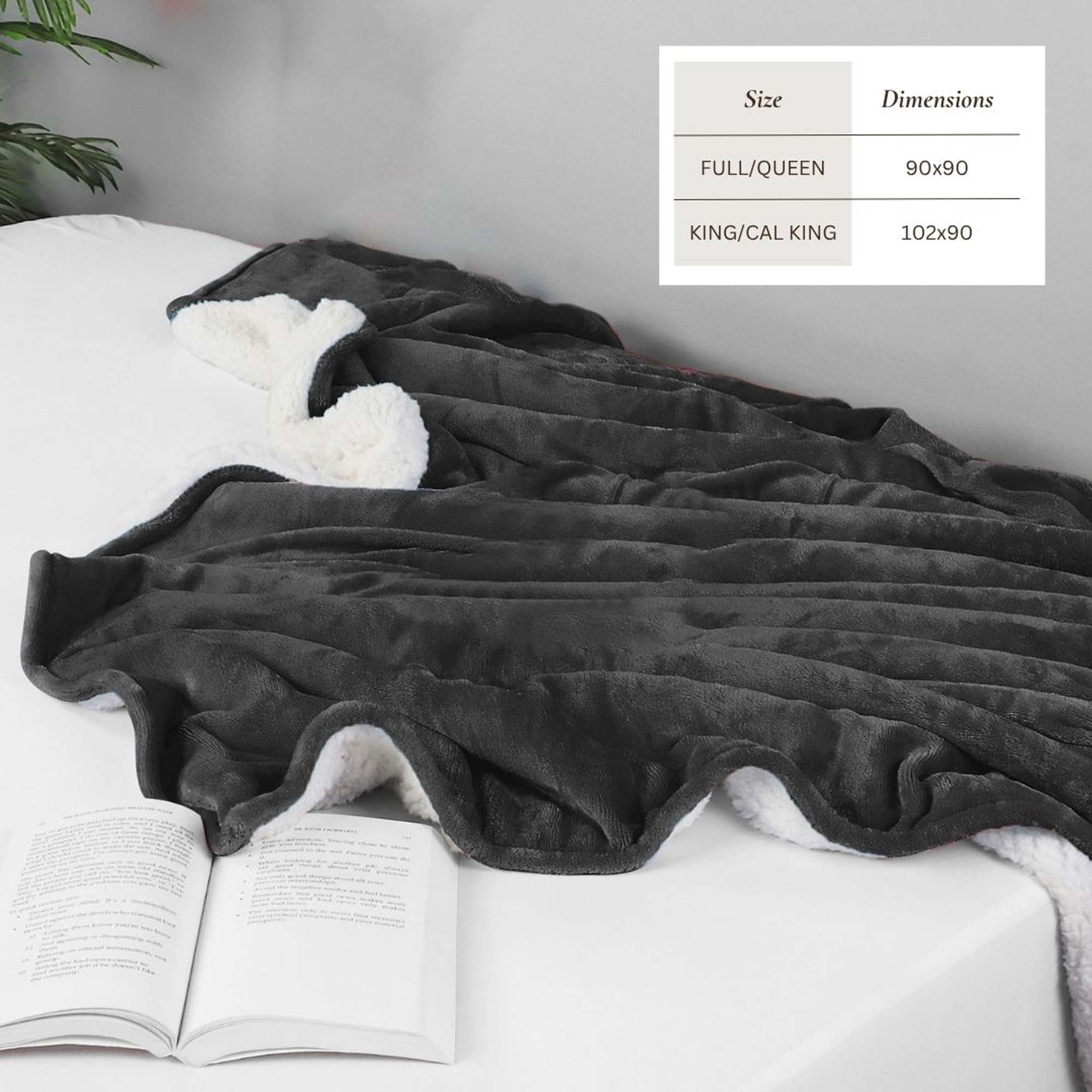 Velvet Plush Sherpa Bed Blanket - Sherpa Fleece Collection Great Bay Home