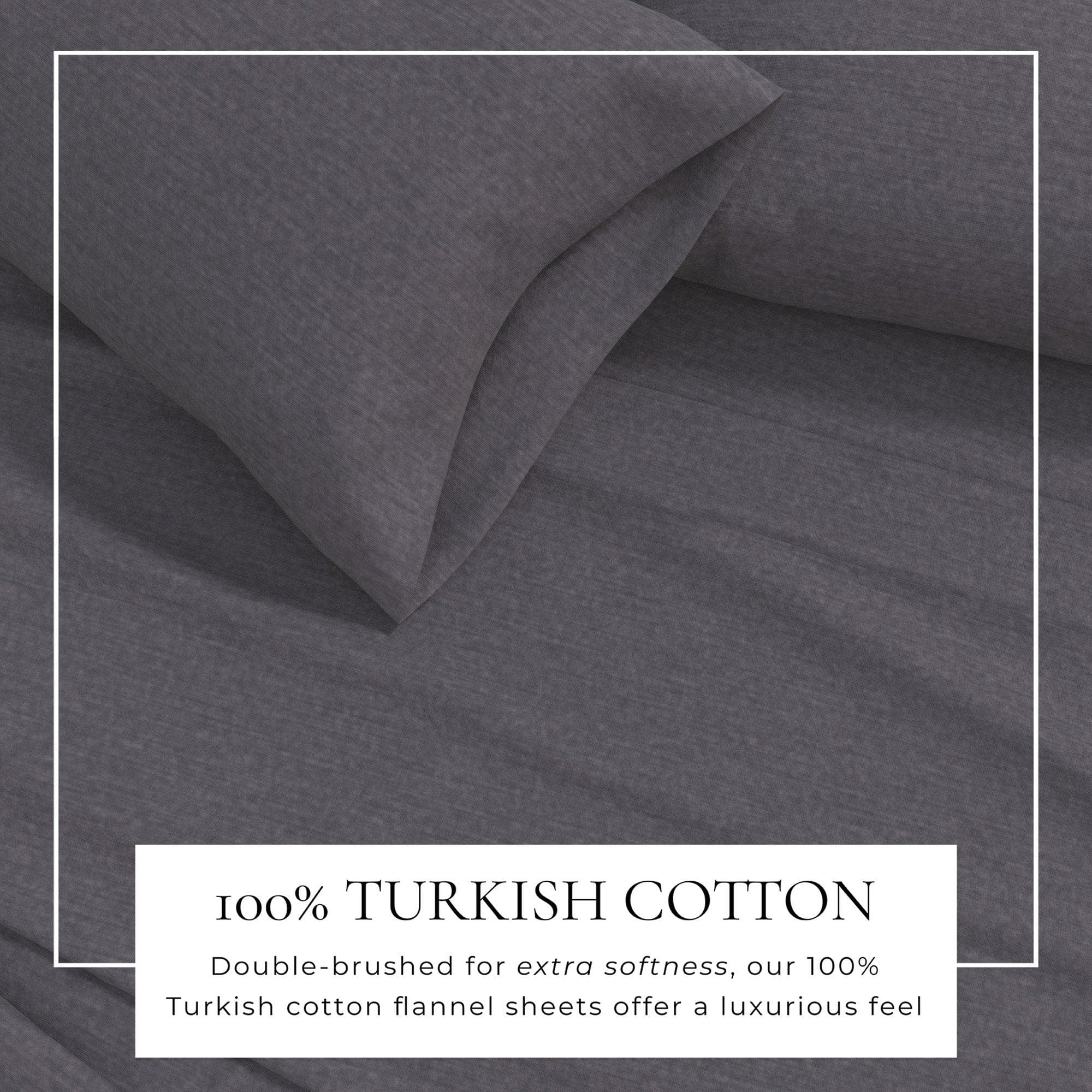 Heathered Solid Cotton Blend Flannel Sheet Set - Anders Collection Great Bay Home