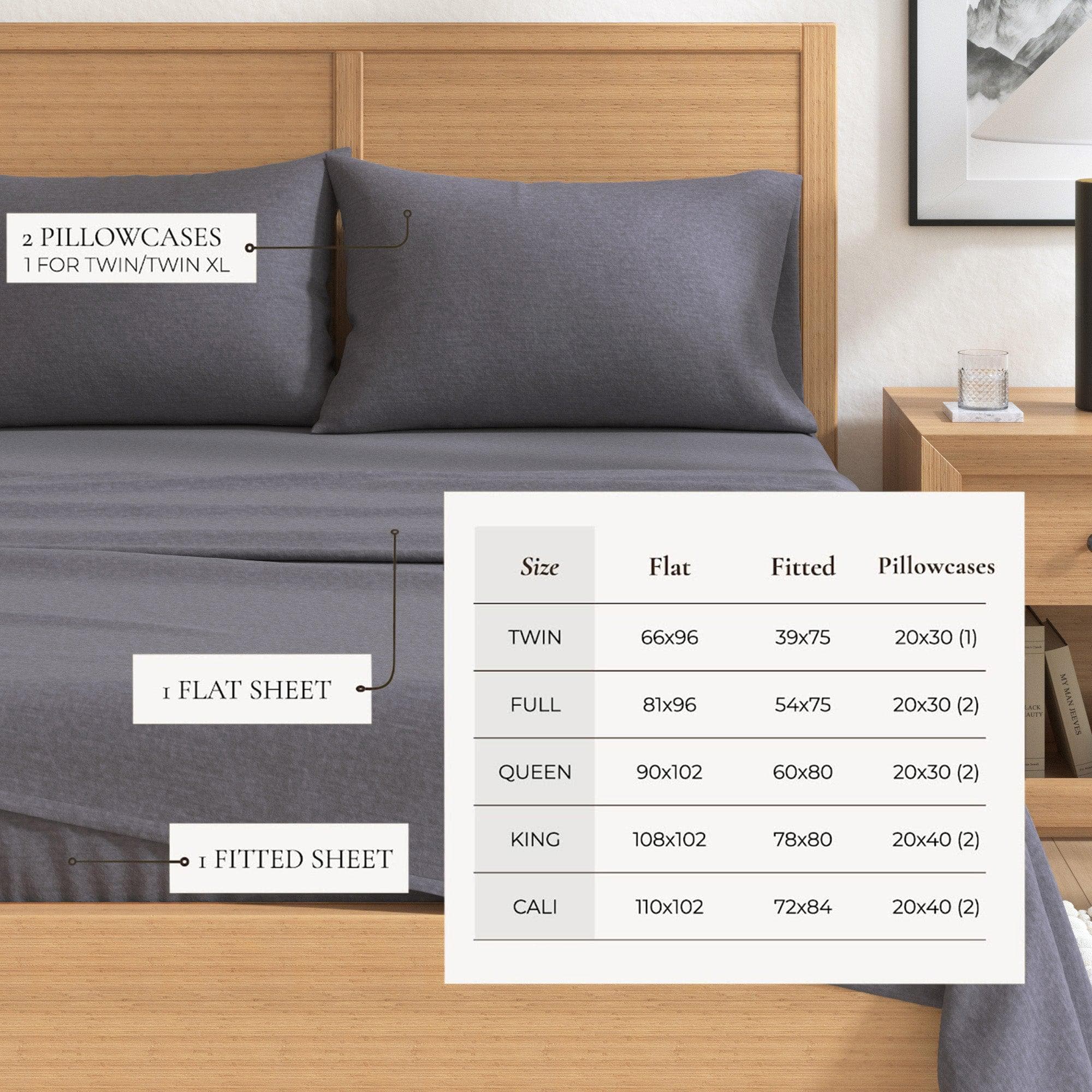 Heathered Solid Cotton Blend Flannel Sheet Set - Anders Collection Great Bay Home