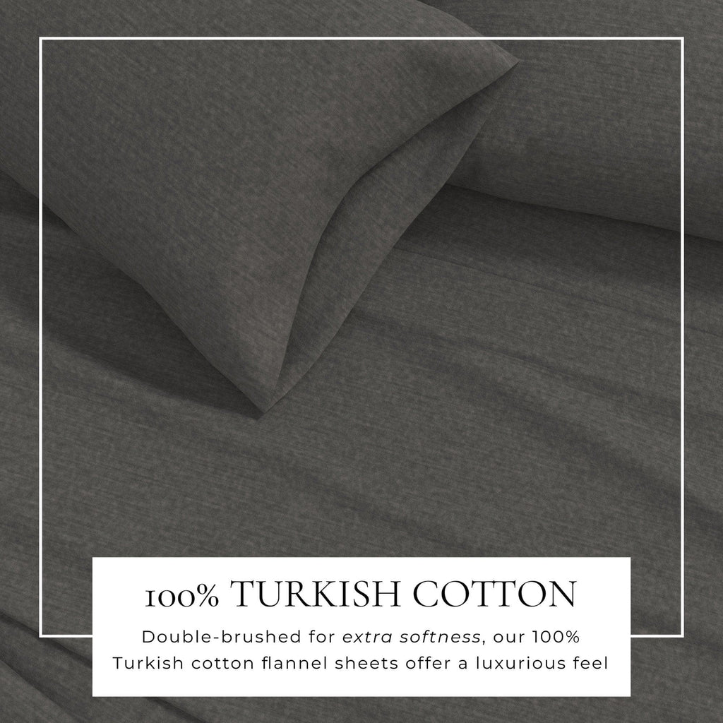 Heathered Solid Cotton Blend Flannel Sheet Set - Anders Collection Great Bay Home