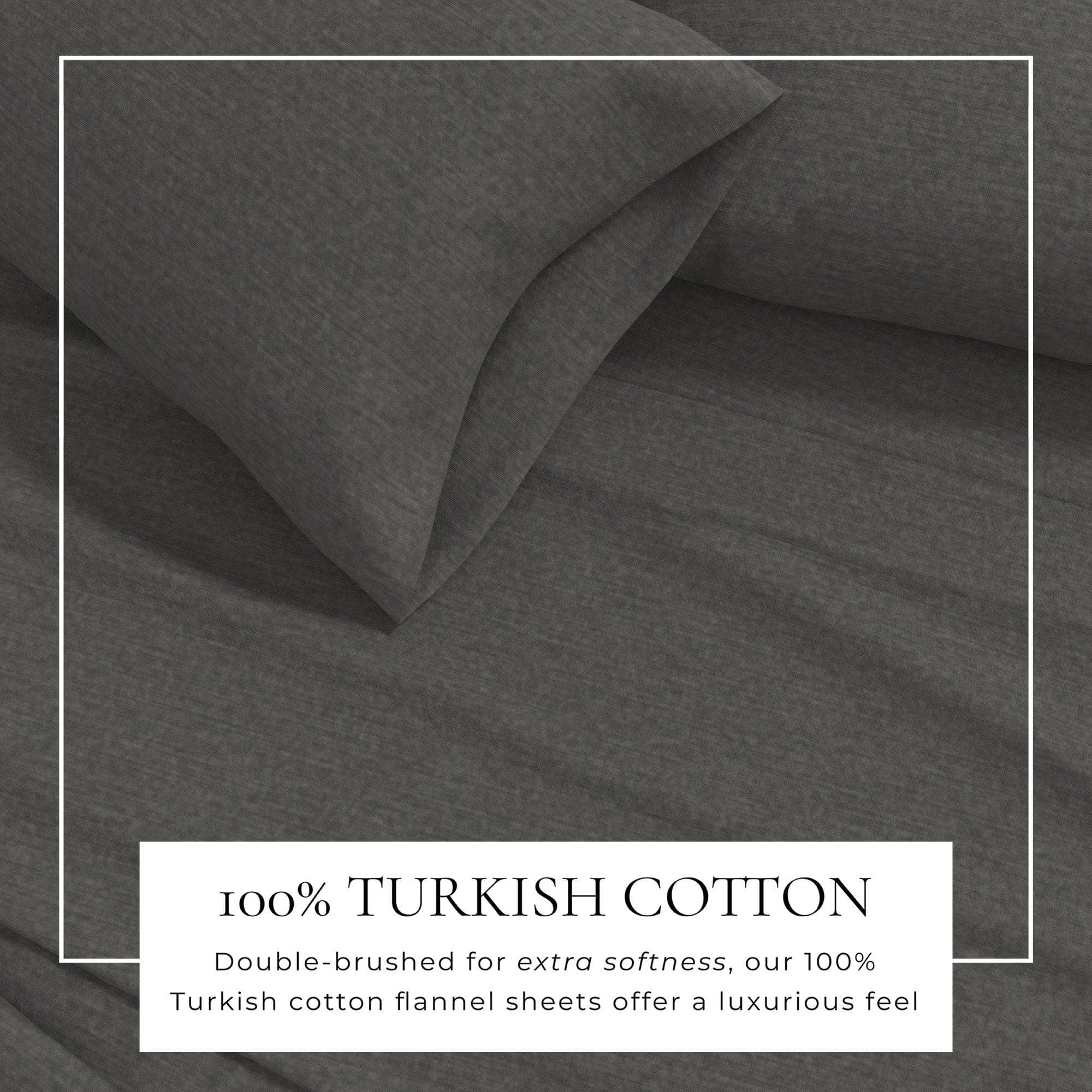 Heathered Solid Cotton Blend Flannel Sheet Set - Anders Collection Great Bay Home