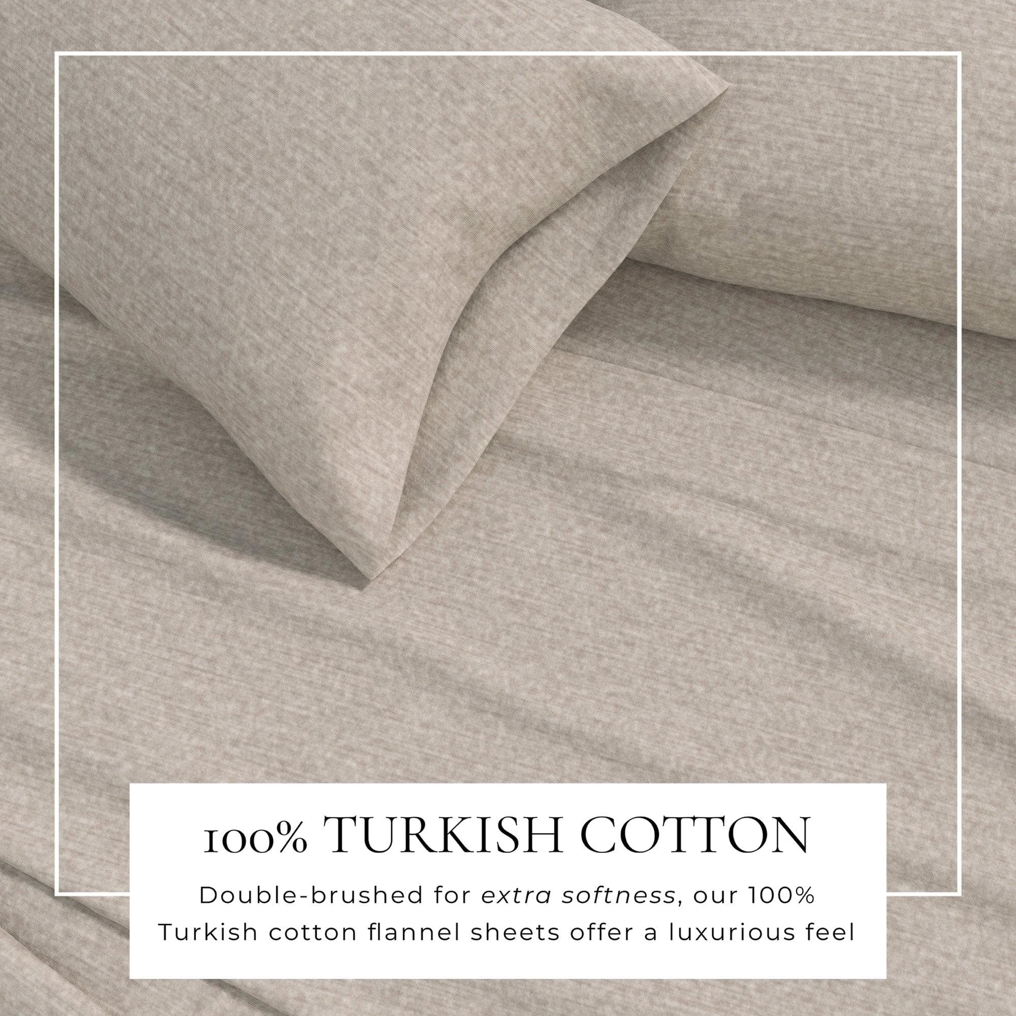 Heathered Solid Cotton Blend Flannel Sheet Set - Anders Collection Great Bay Home