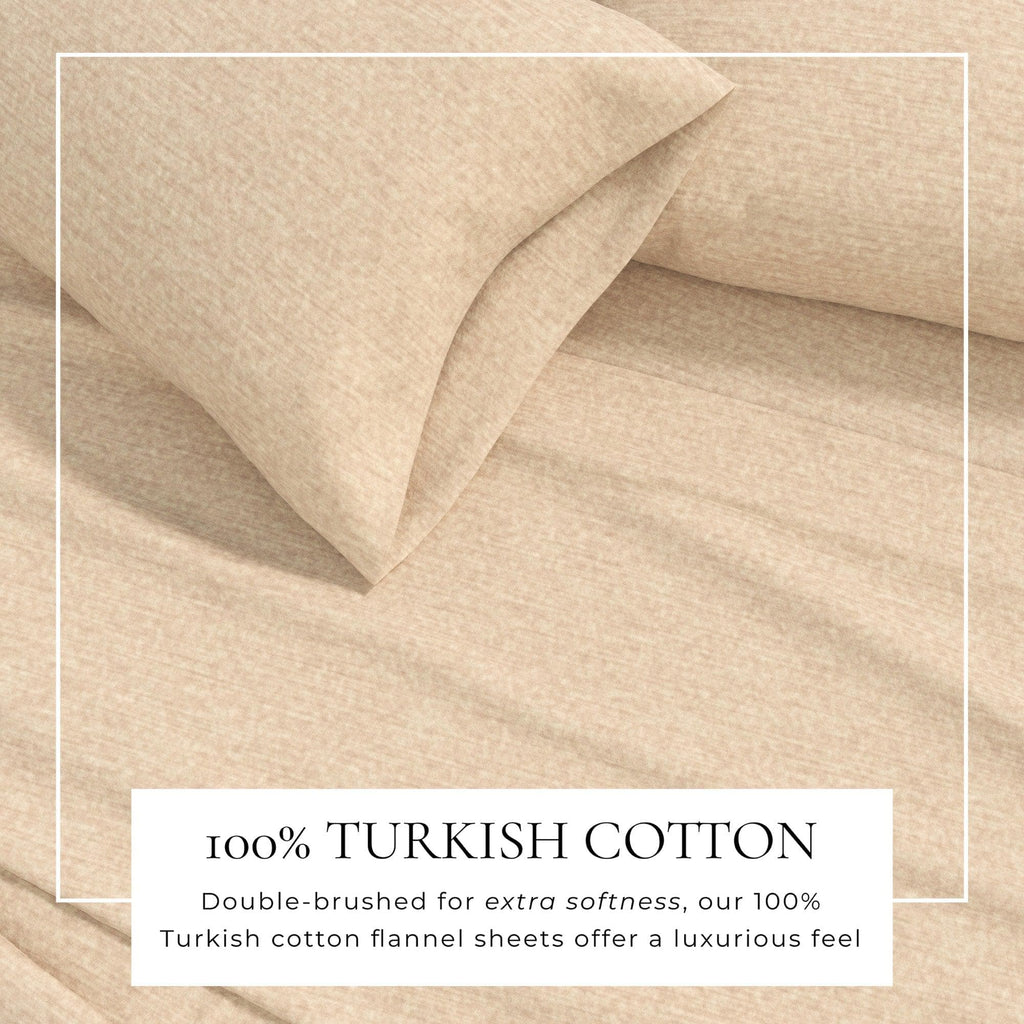 Heathered Solid Cotton Blend Flannel Sheet Set - Anders Collection Great Bay Home