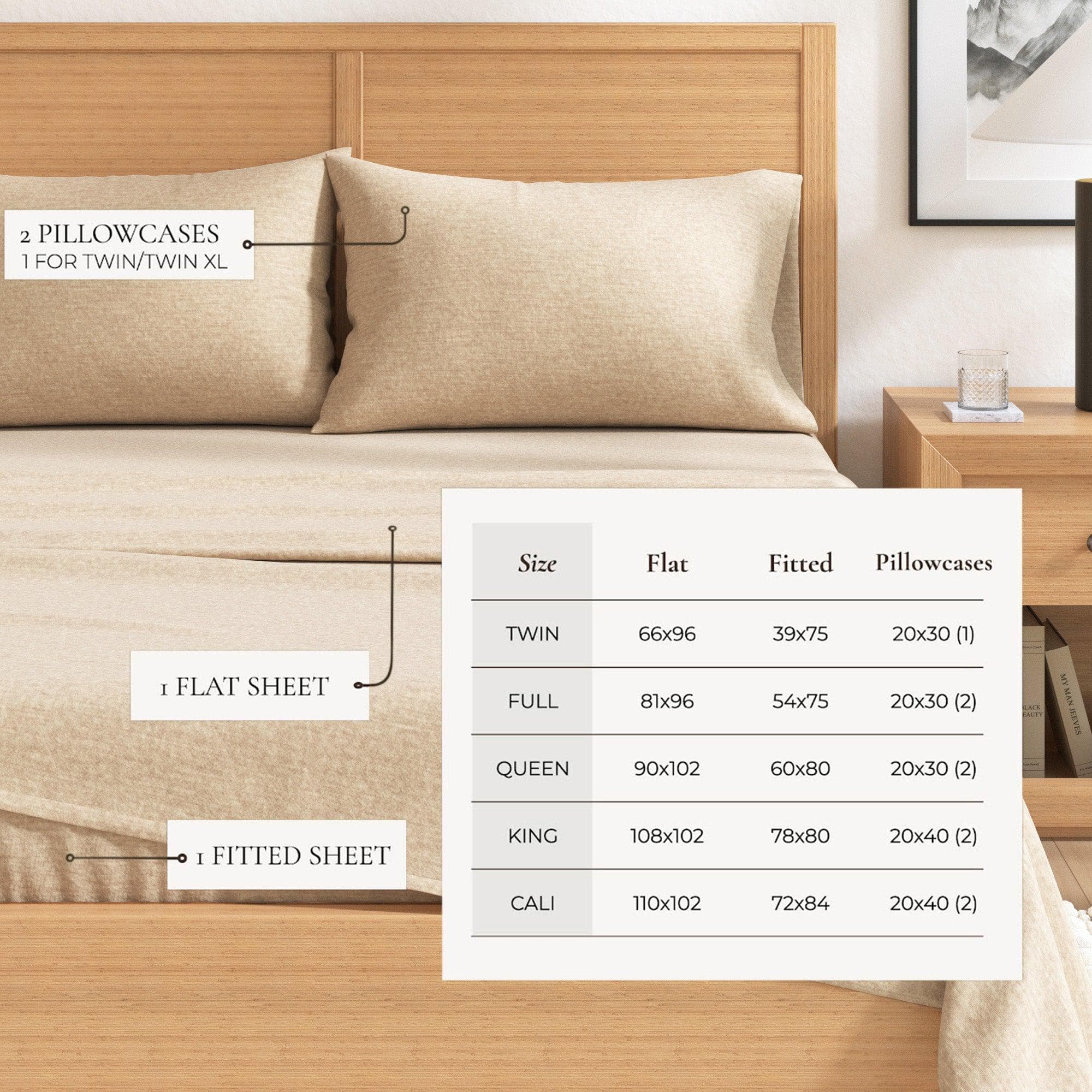 Heathered Solid Cotton Blend Flannel Sheet Set - Anders Collection Great Bay Home