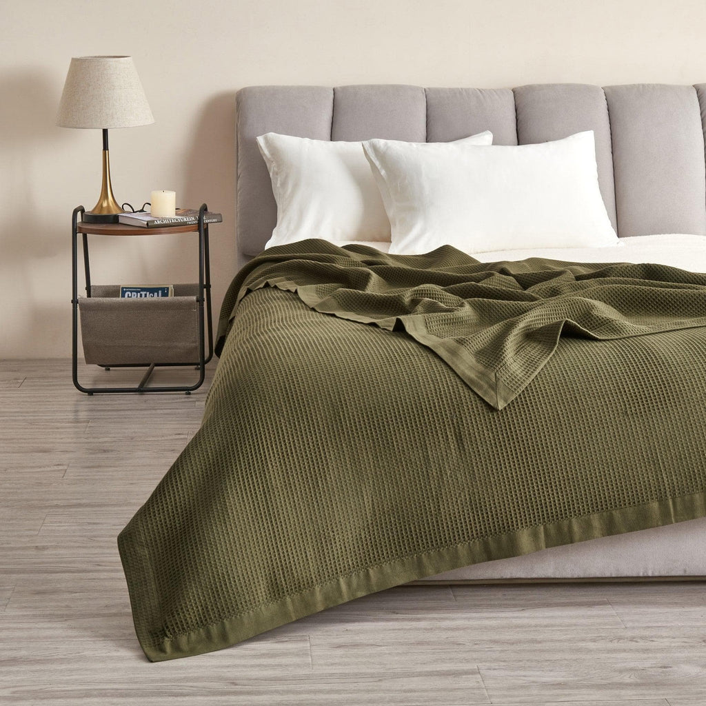 100% Cotton Small Waffle Weave Blanket - Hazel Collection Great Bay Home