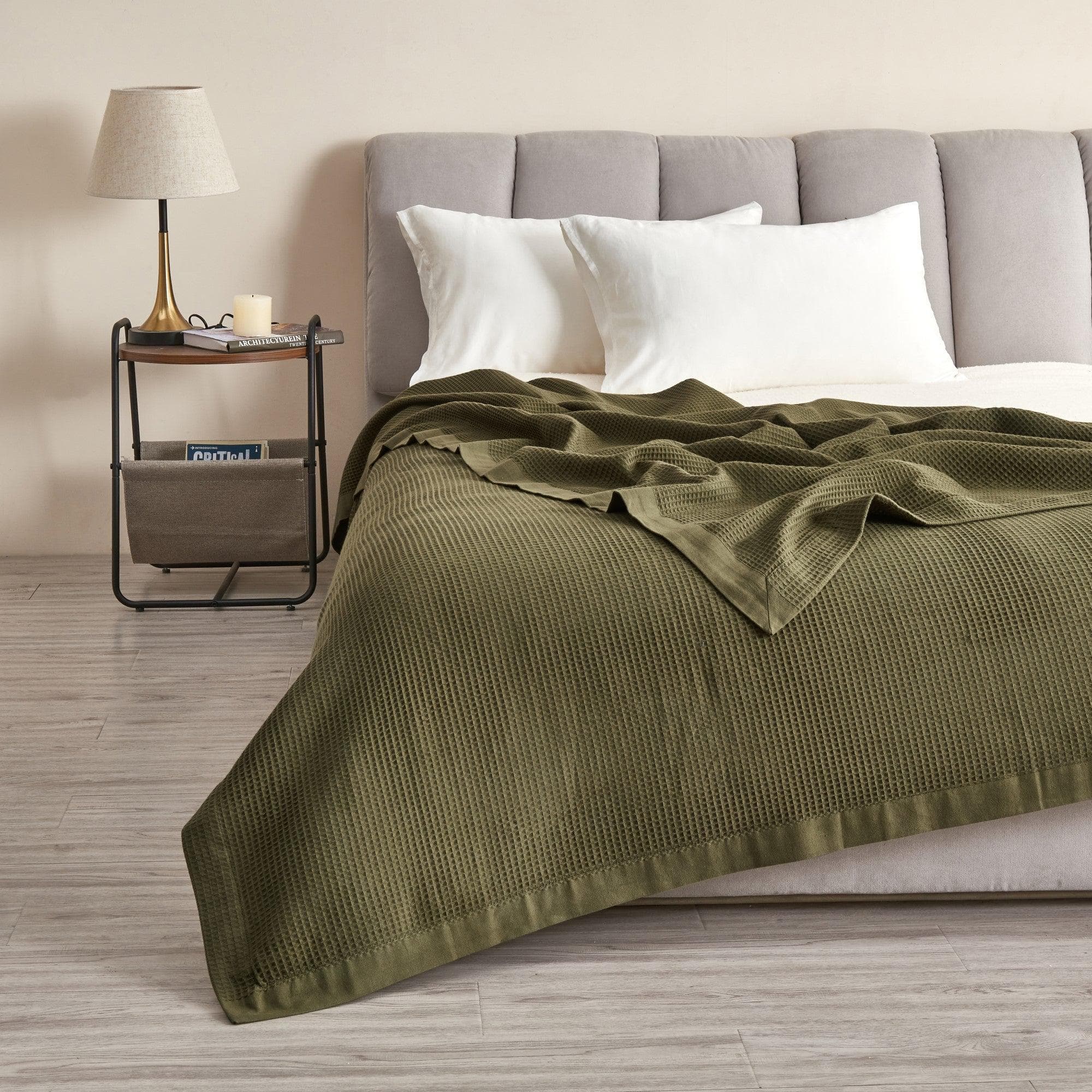 100% Cotton Small Waffle Weave Blanket - Hazel Collection Great Bay Home