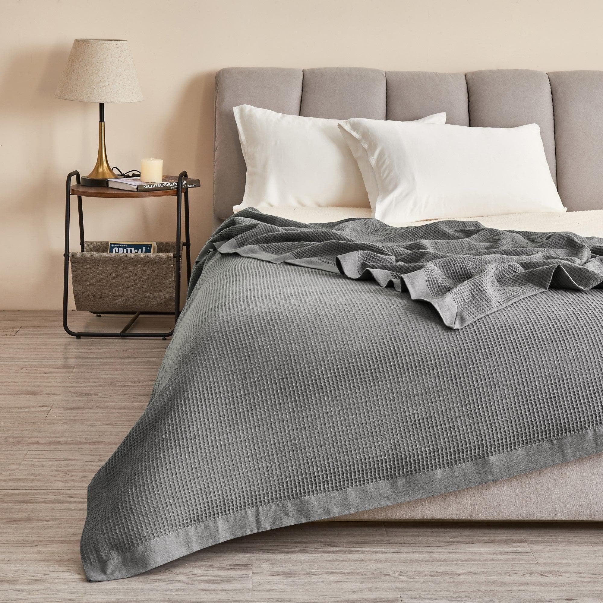 100% Cotton Small Waffle Weave Blanket - Hazel Collection Great Bay Home