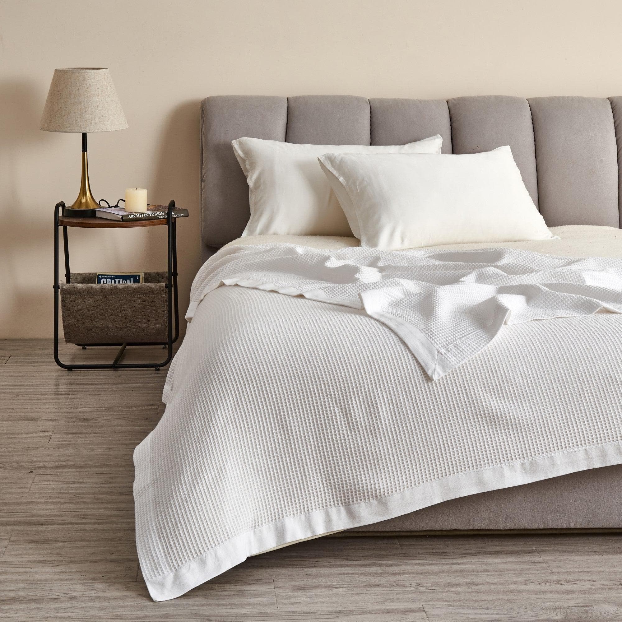 100% Cotton Small Waffle Weave Blanket - Hazel Collection Great Bay Home