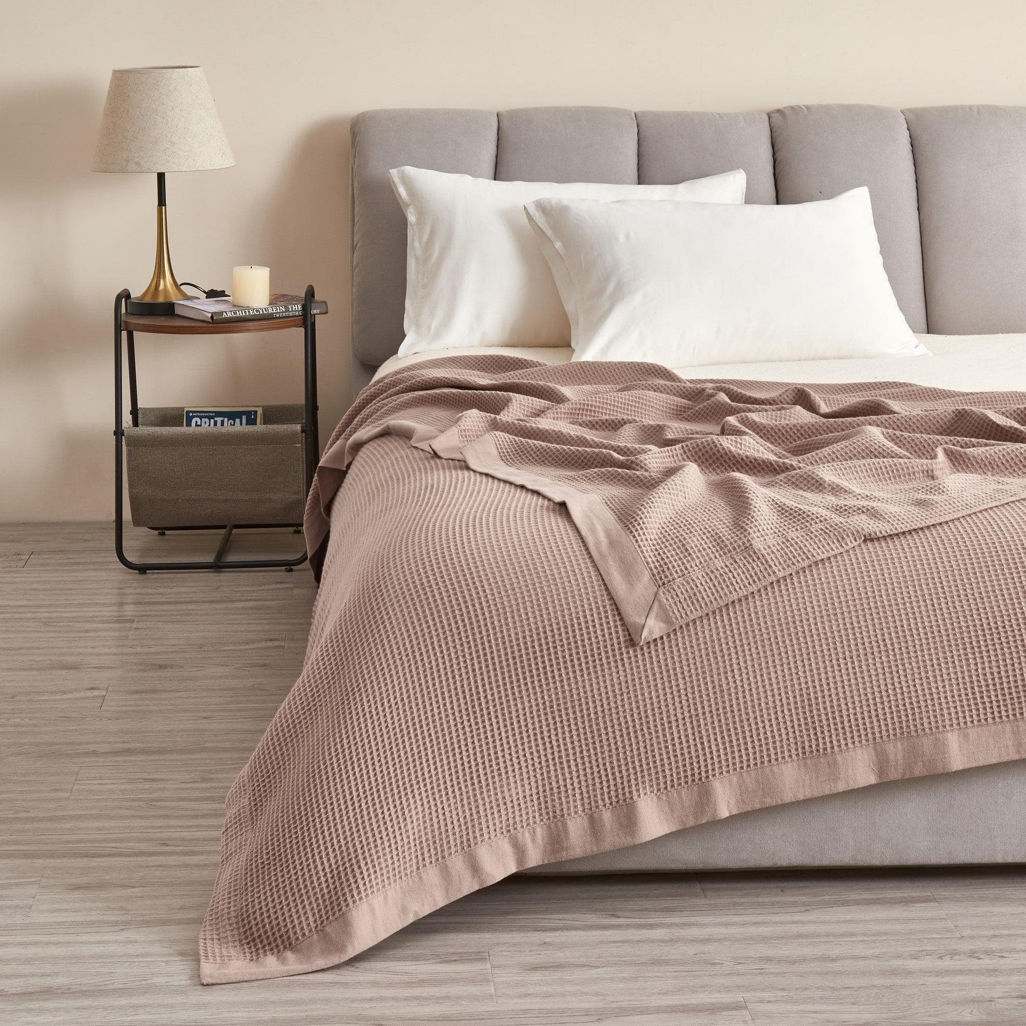 100% Cotton Small Waffle Weave Blanket - Hazel Collection Great Bay Home
