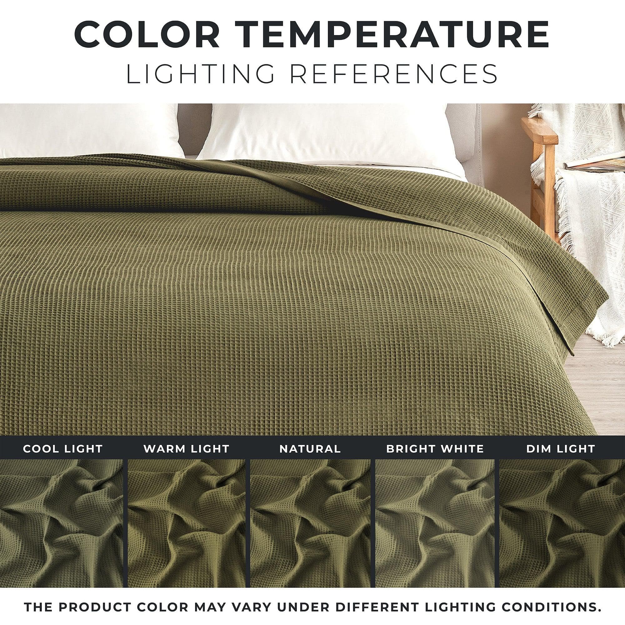 100% Cotton Small Waffle Weave Blanket - Hazel Collection Great Bay Home