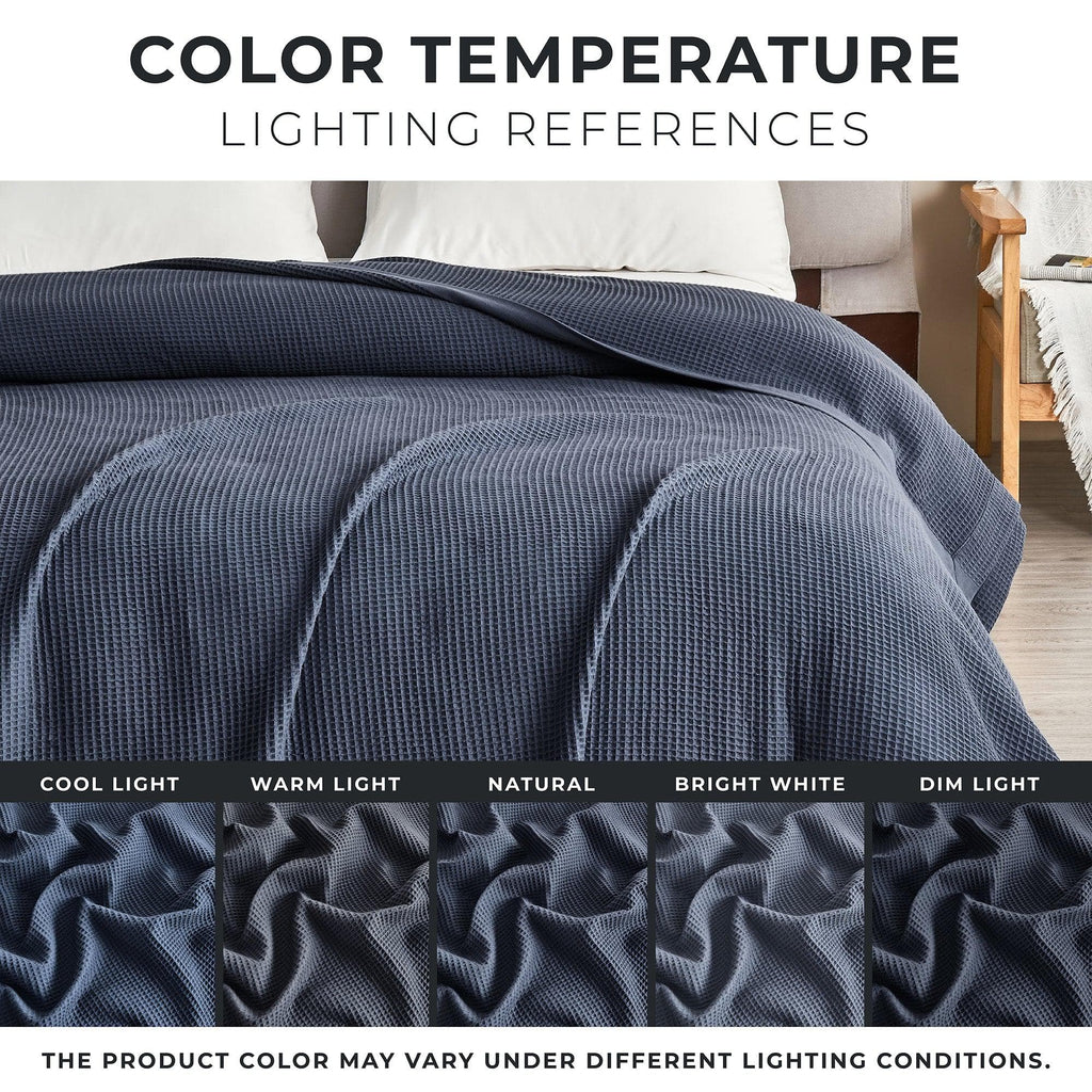 100% Cotton Small Waffle Weave Blanket - Hazel Collection Great Bay Home