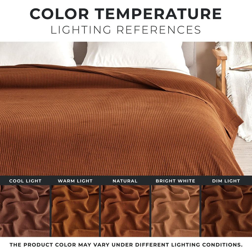 100% Cotton Small Waffle Weave Blanket - Hazel Collection Great Bay Home