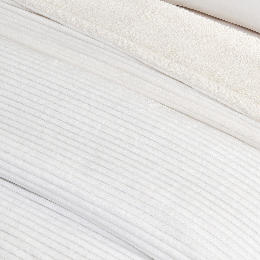 Ribbed Sherpa Throw Blanket - Corduroy Collection Great Bay Home