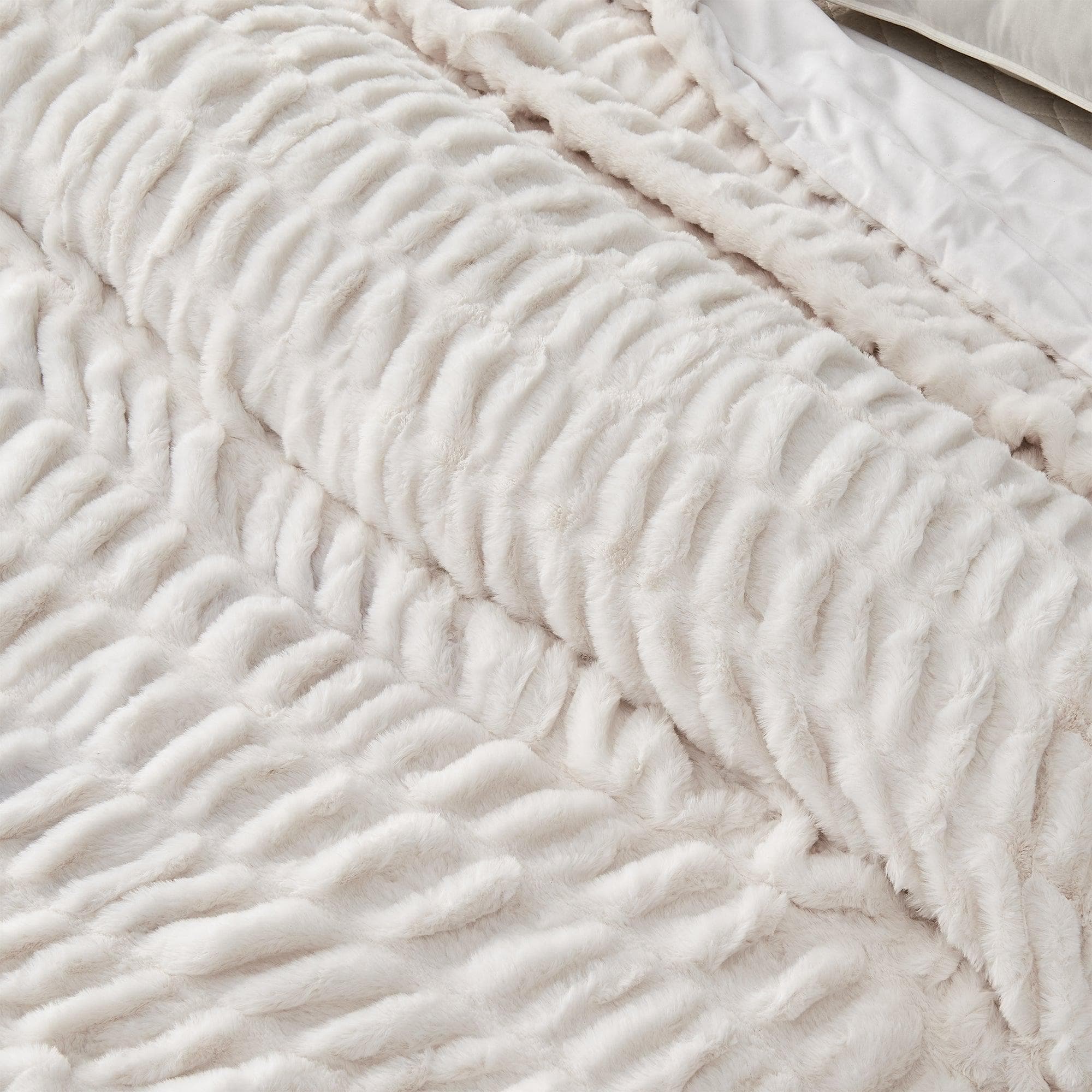Ruched Faux Fur Throw Blanket - Alondra Collection Great Bay Home