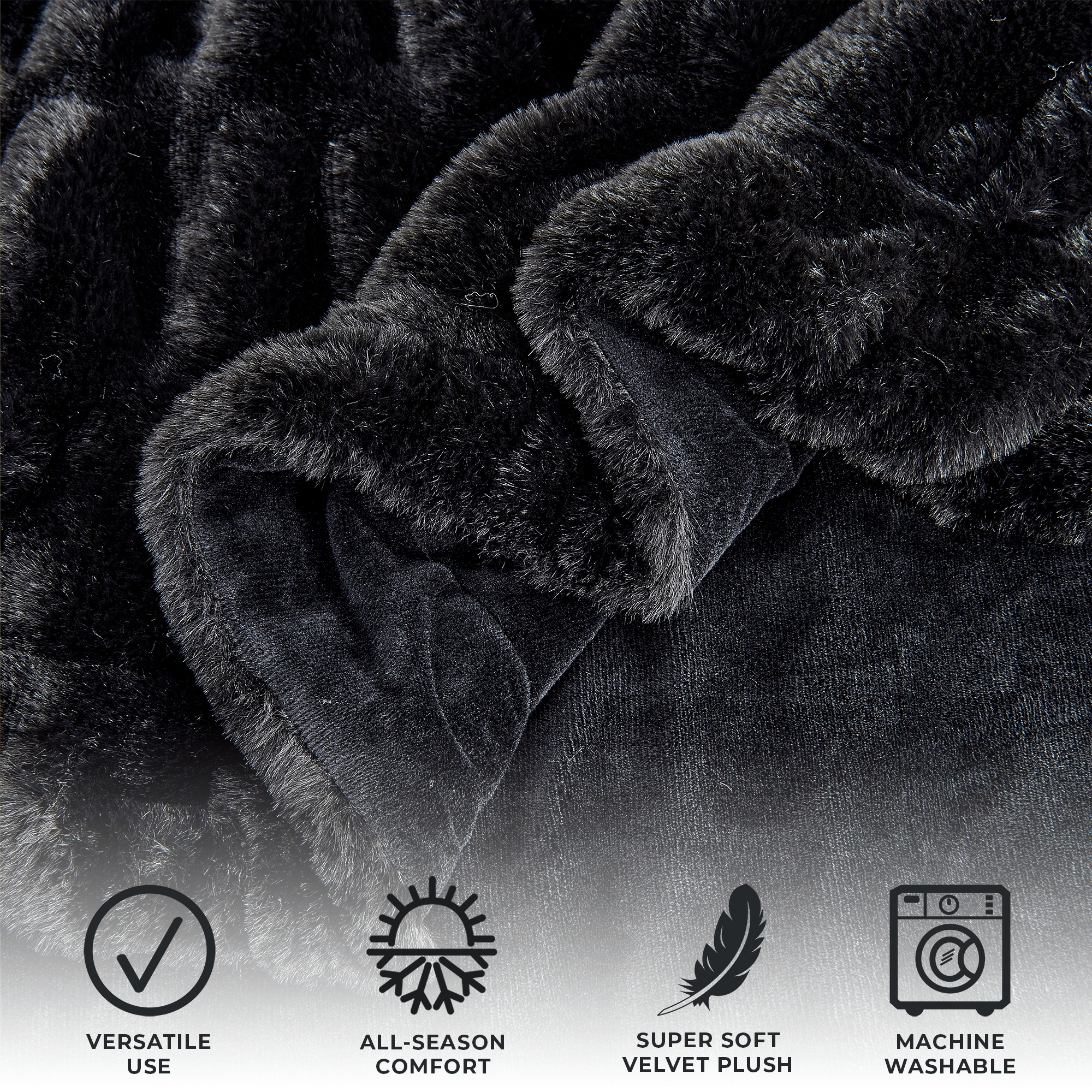 Ruched Faux Fur Throw Blanket - Alondra Collection Great Bay Home