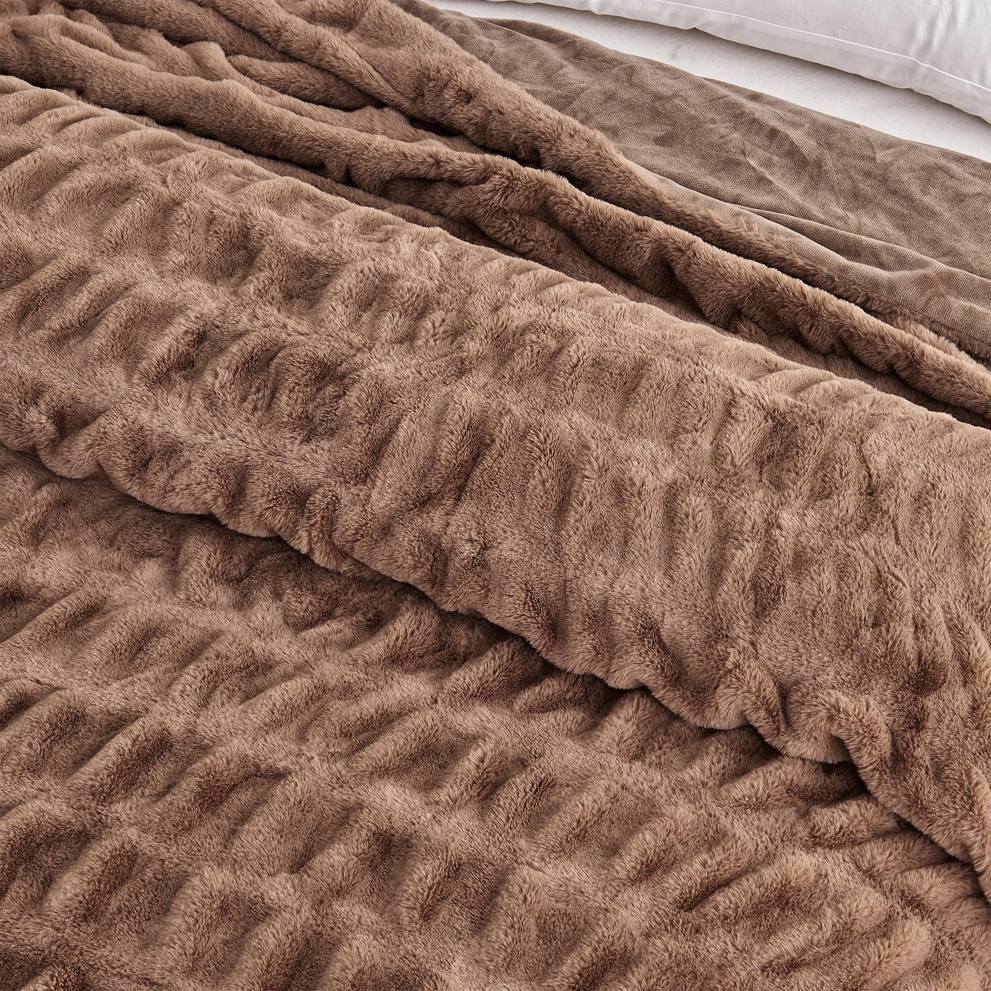 Ruched Faux Fur Throw Blanket - Alondra Collection Great Bay Home