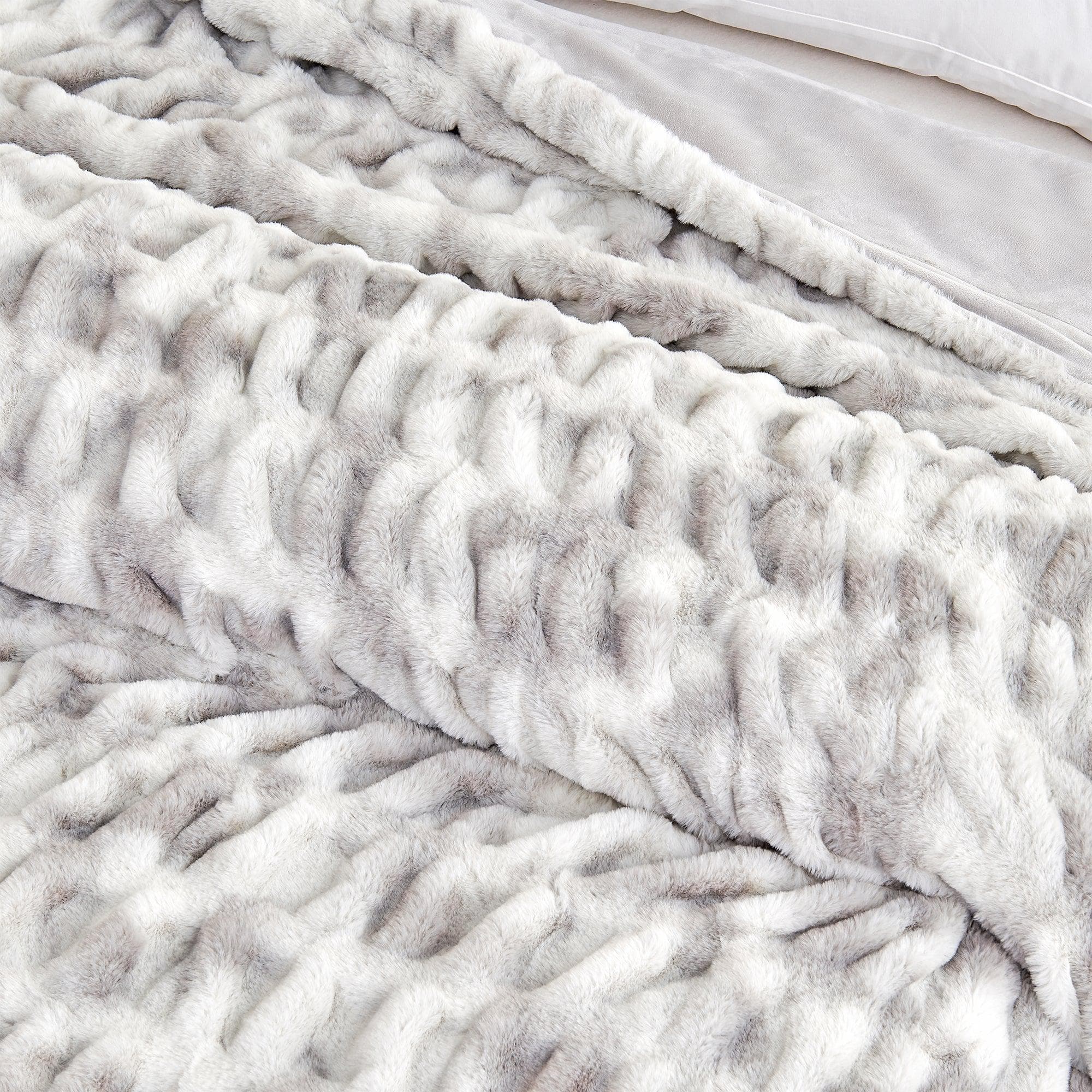 Ruched Faux Fur Throw Blanket - Alondra Collection Great Bay Home