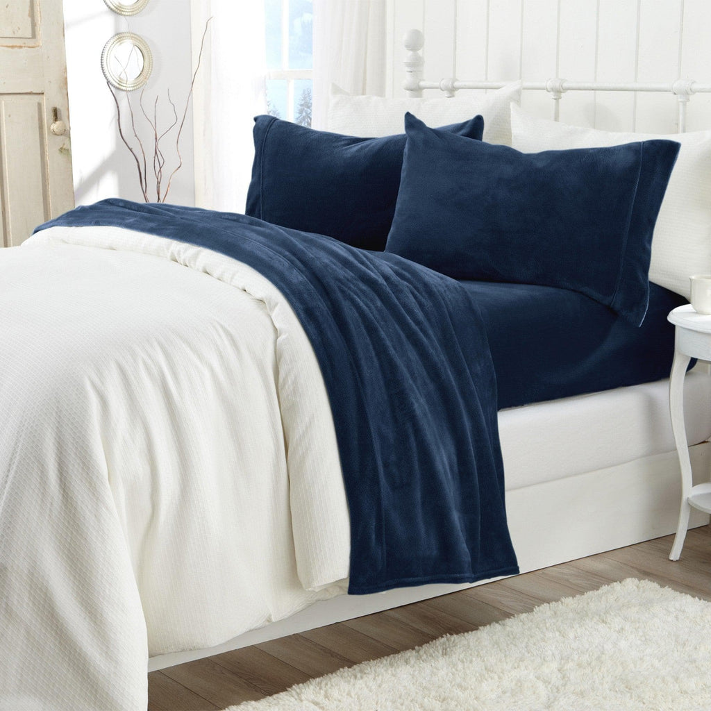 Solid Plush Sheet - Velvet Luxe Collection Great Bay Home