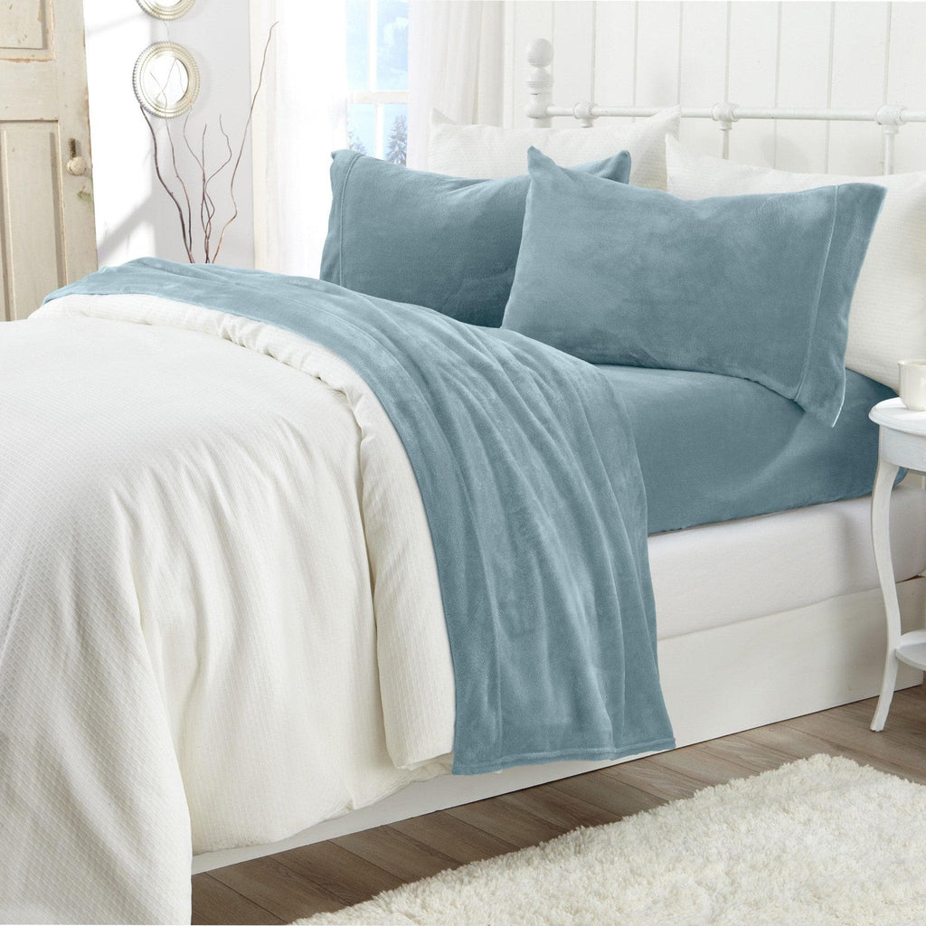 Solid Plush Sheet - Velvet Luxe Collection Great Bay Home
