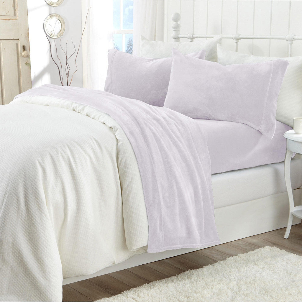 Solid Plush Sheet - Velvet Luxe Collection Great Bay Home