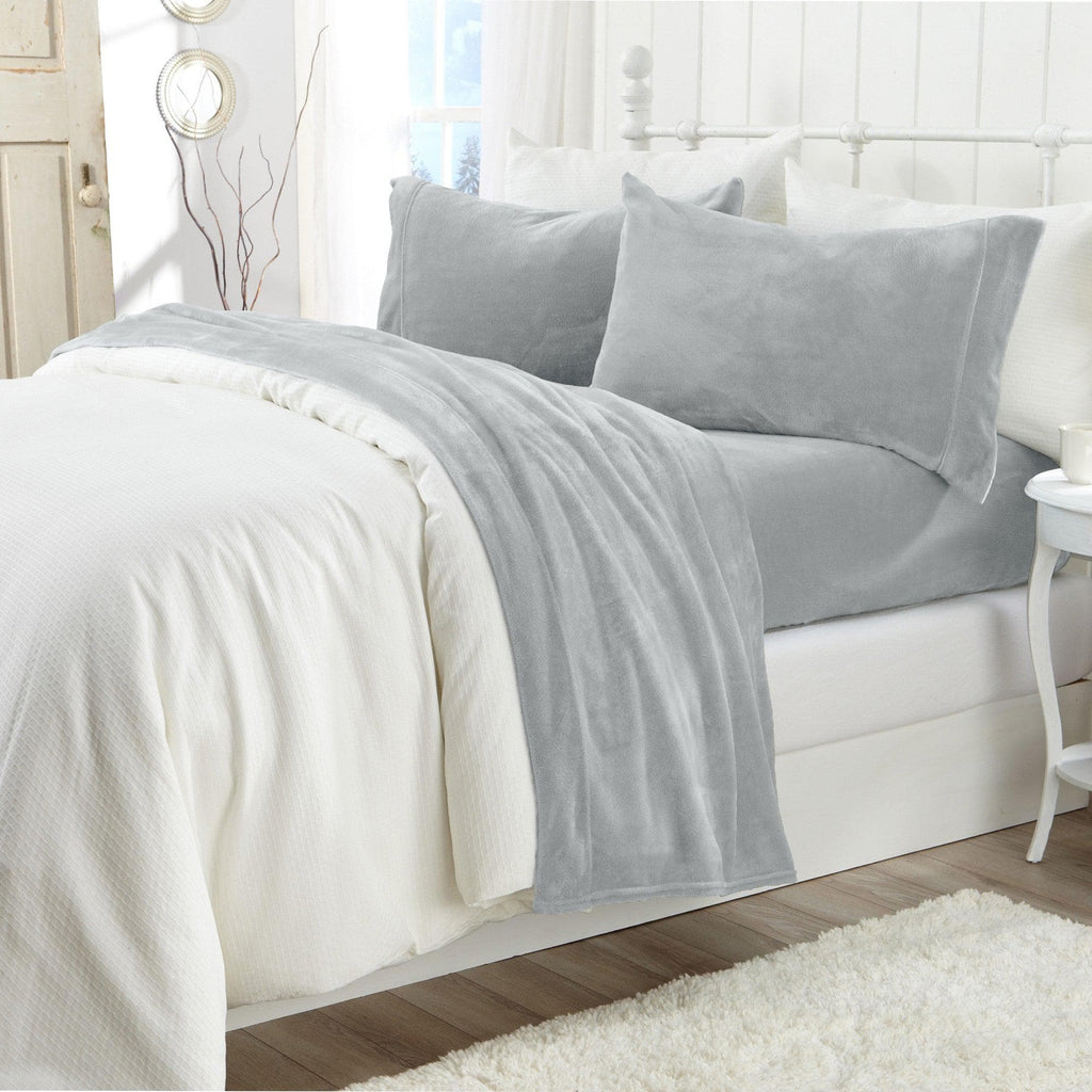 Solid Plush Sheet - Velvet Luxe Collection Great Bay Home