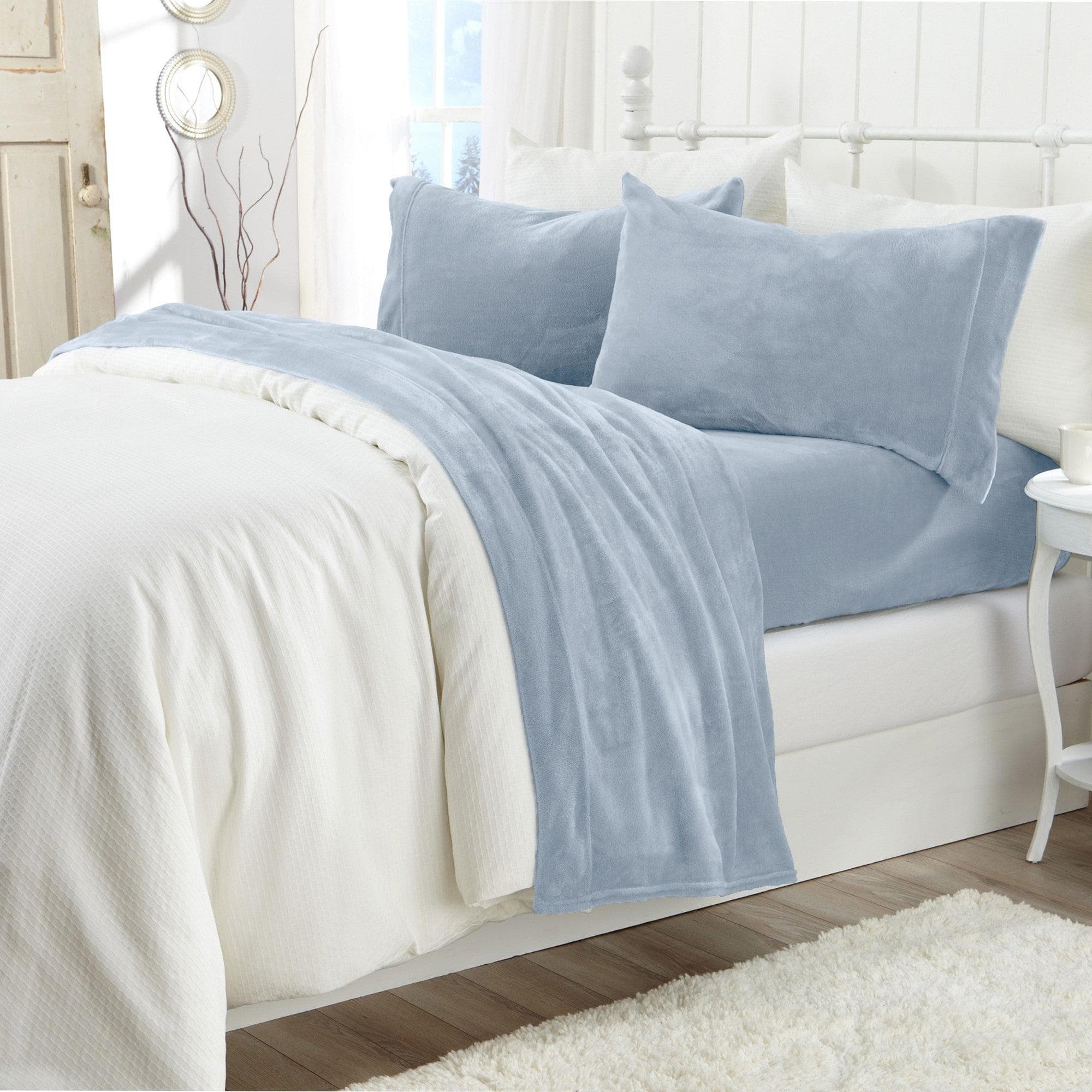 Solid Plush Sheet - Velvet Luxe Collection Great Bay Home