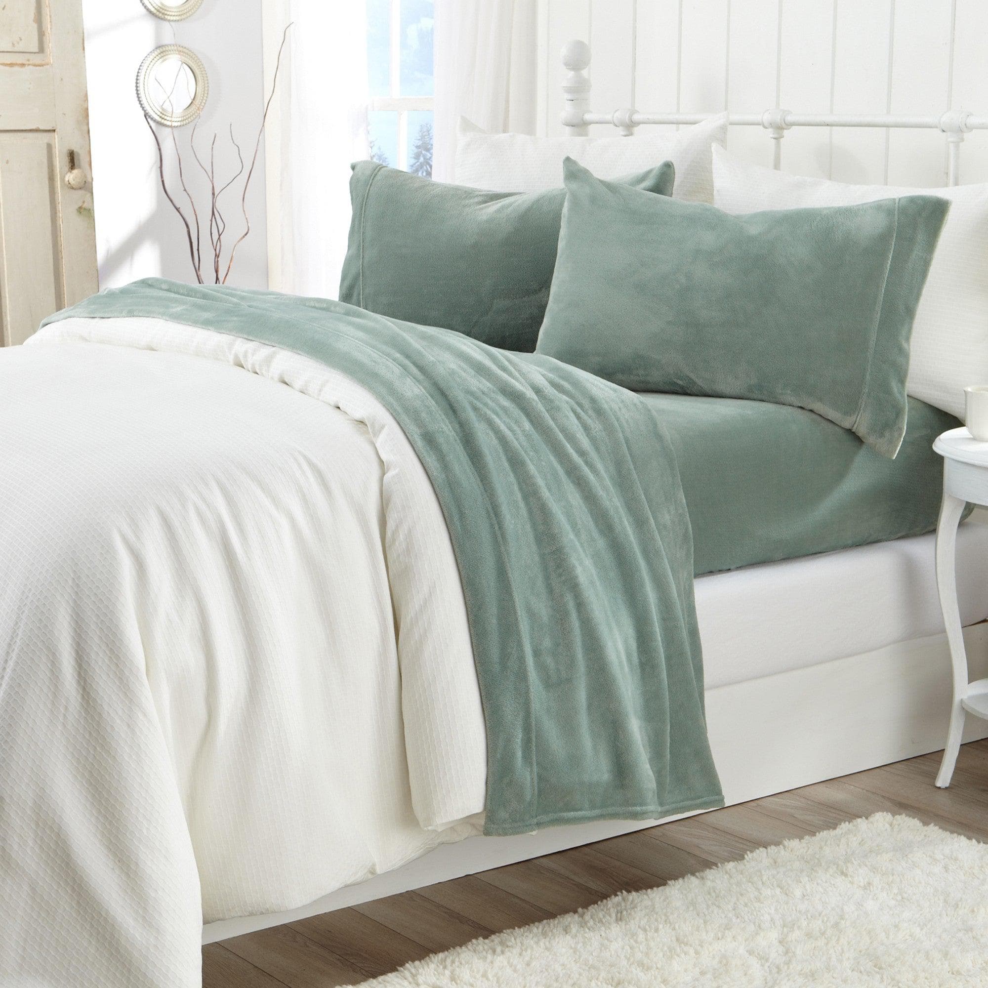 Solid Plush Sheet - Velvet Luxe Collection Great Bay Home